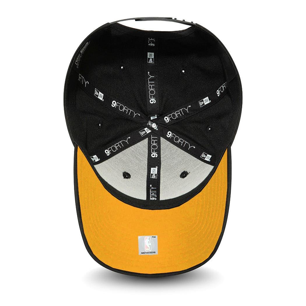New Era Caps Los Angeles Lakers New Era NBA Wordmark 9FORTY Curve Snapback Hat - Black
