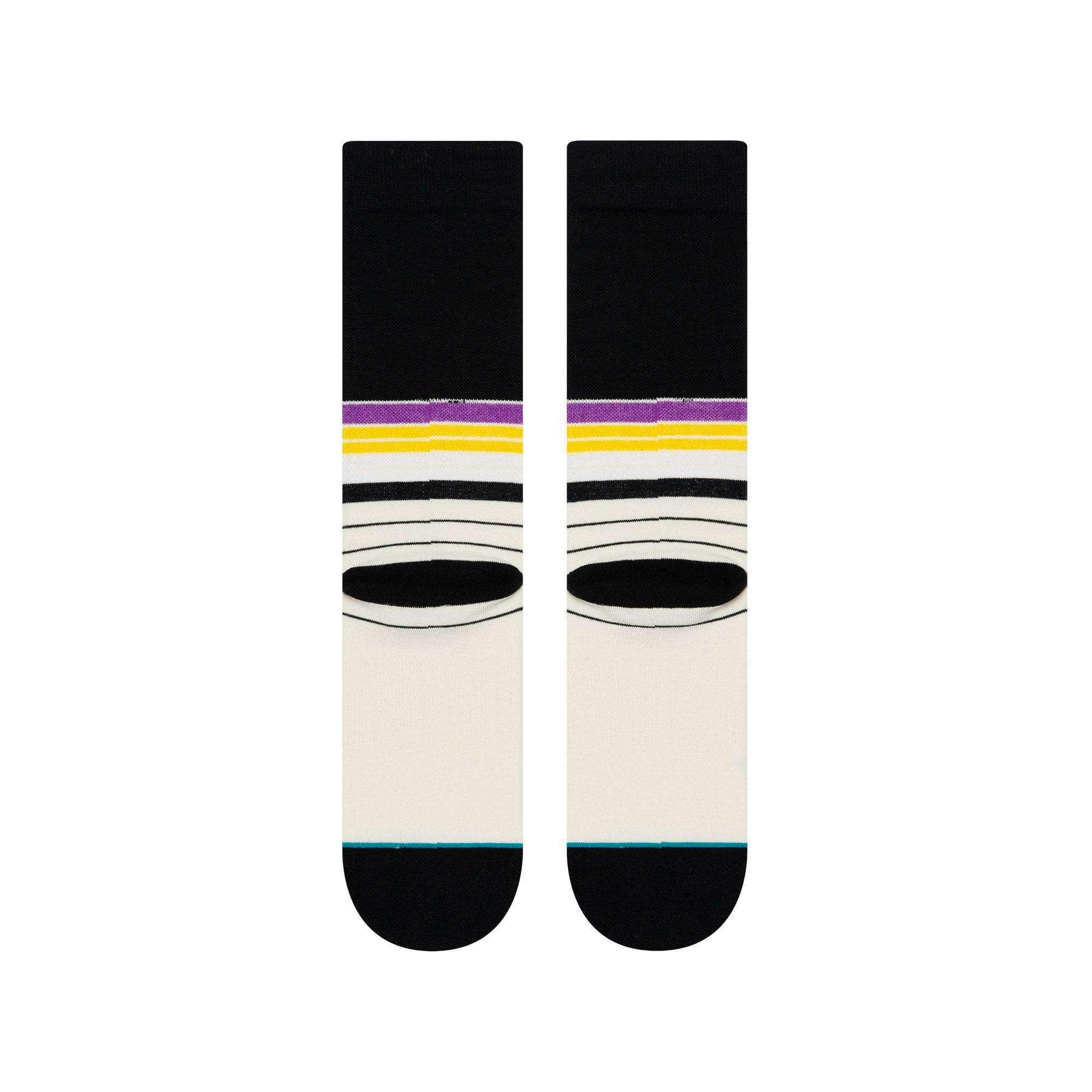 Stance Socks Los Angeles Lakers Stance NBA Baseline Crew Socks - Black/Beige