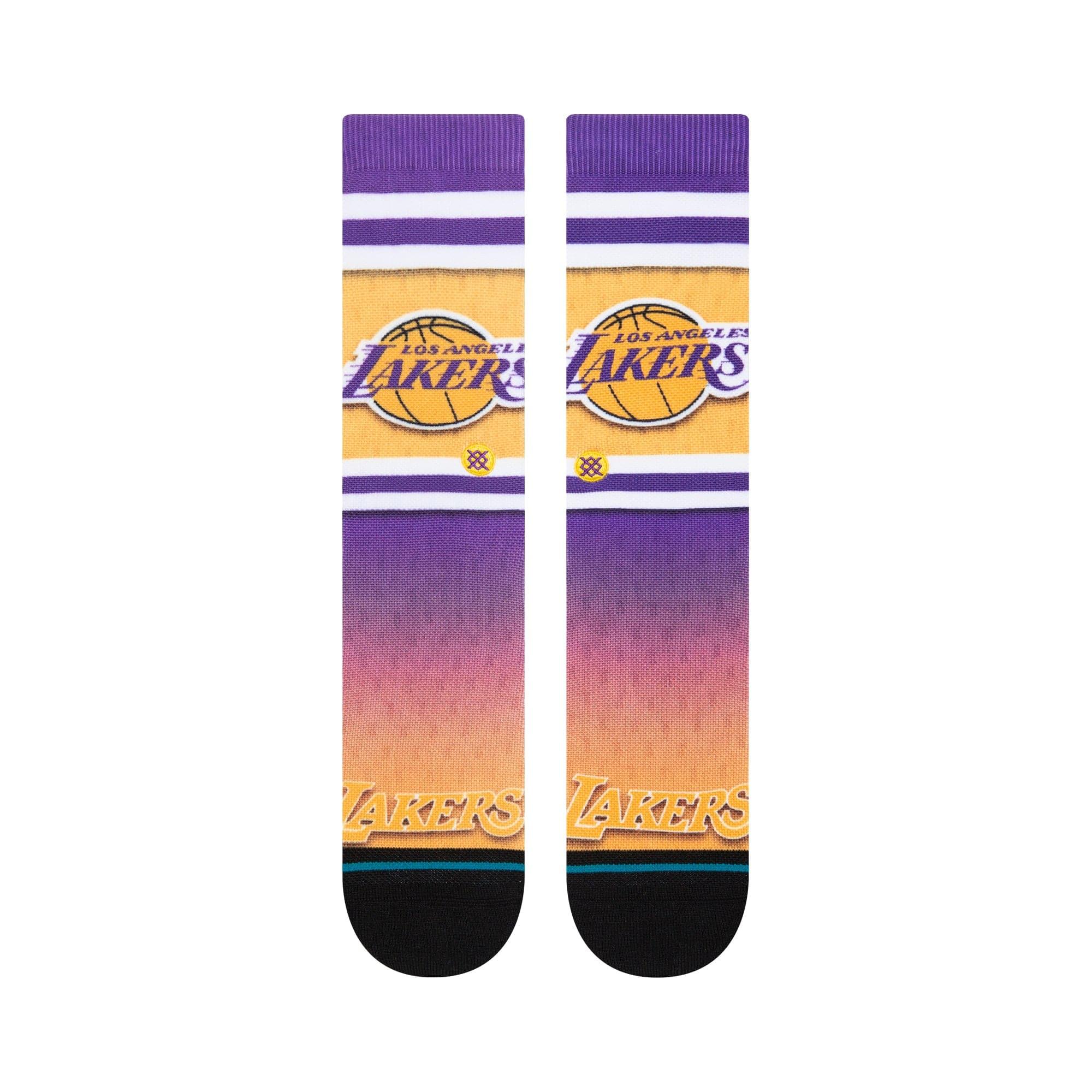 Stance Socks Large (9-12 US) Los Angeles Lakers Stance NBA HWC Logo Fader Crew Socks - Purple