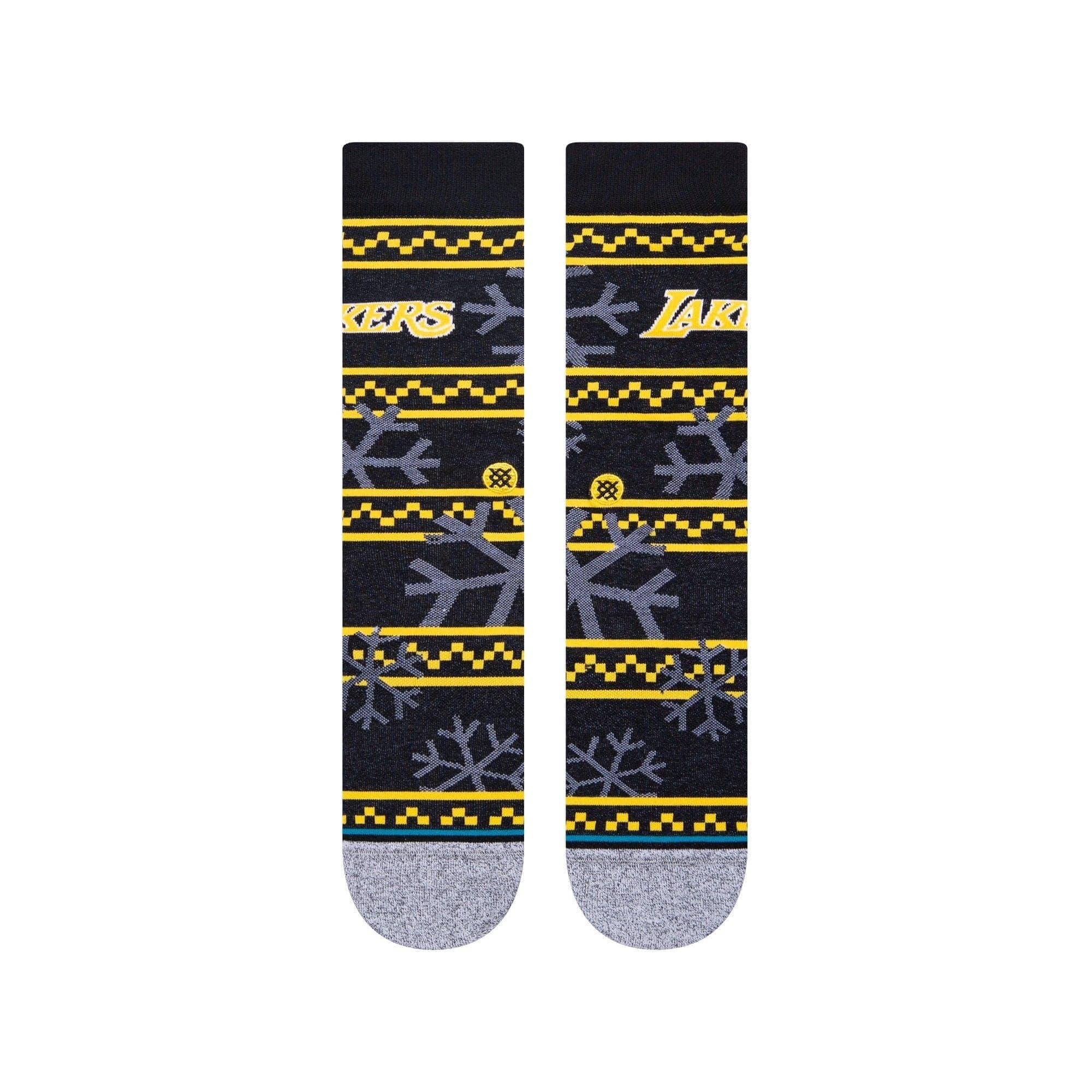Stance Socks Large (9-12 US) Los Angeles Lakers Stance NBA Team Frosted Crew Socks - Black
