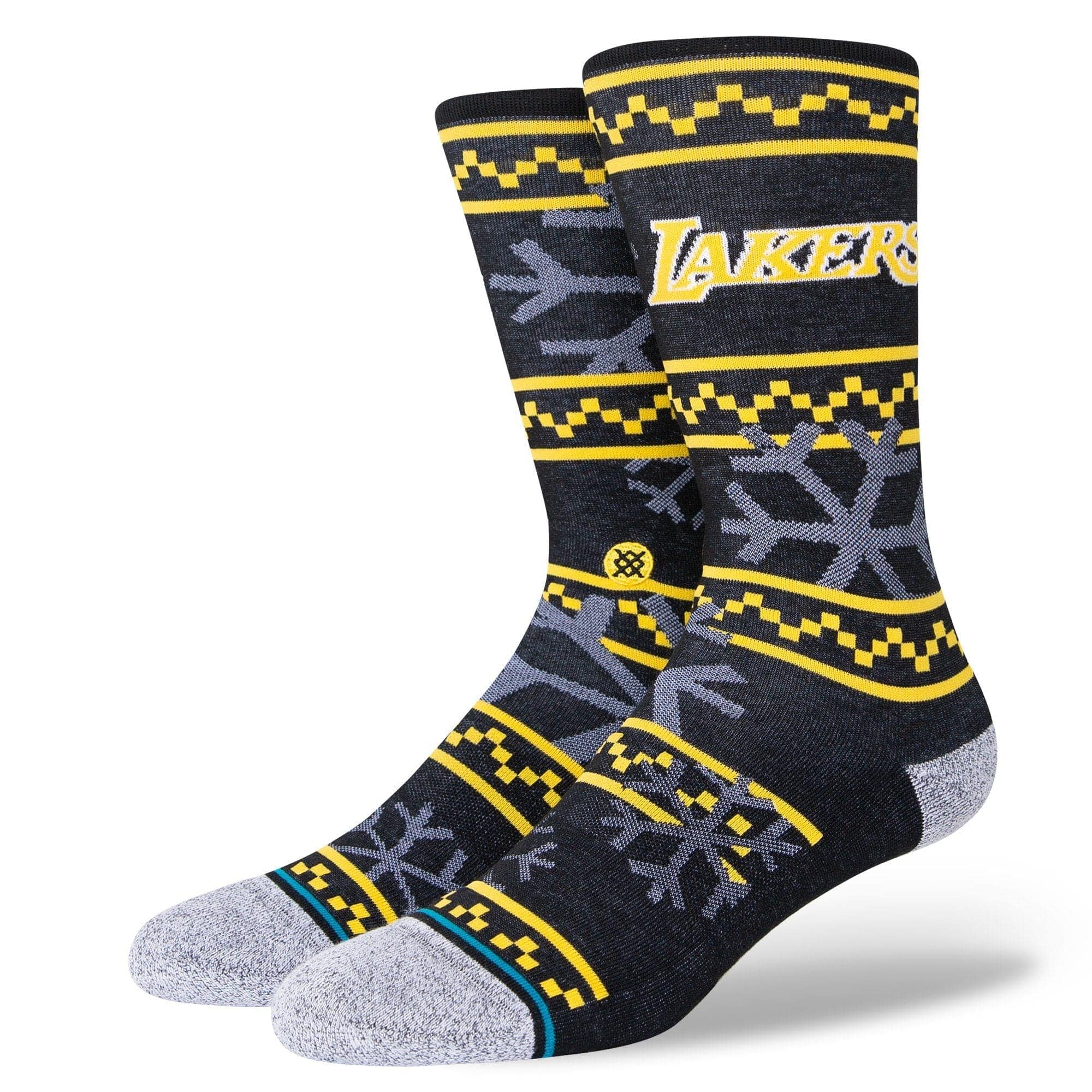 Stance Socks Large (9-12 US) Los Angeles Lakers Stance NBA Team Frosted Crew Socks - Black