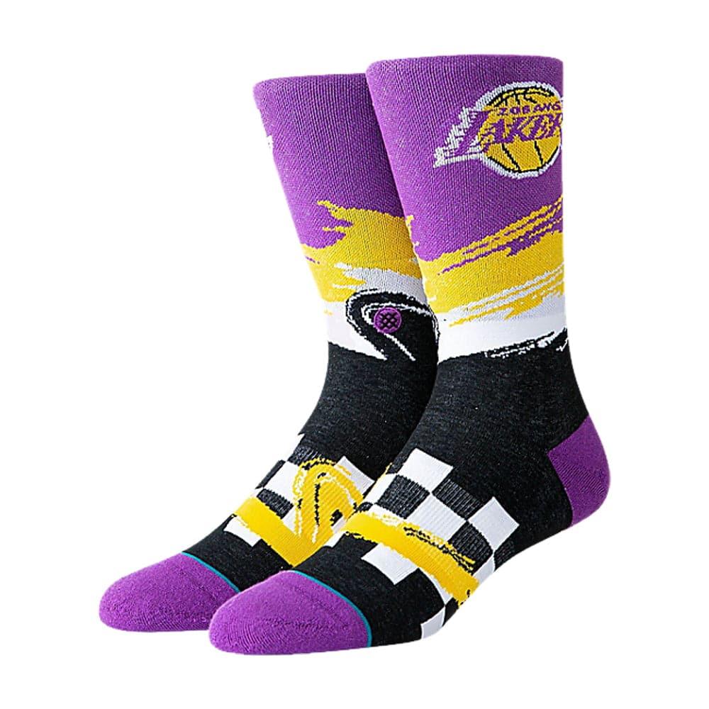 Stance Socks Los Angeles Lakers Stance NBA Wave Racer Crew Socks - Purple/Black