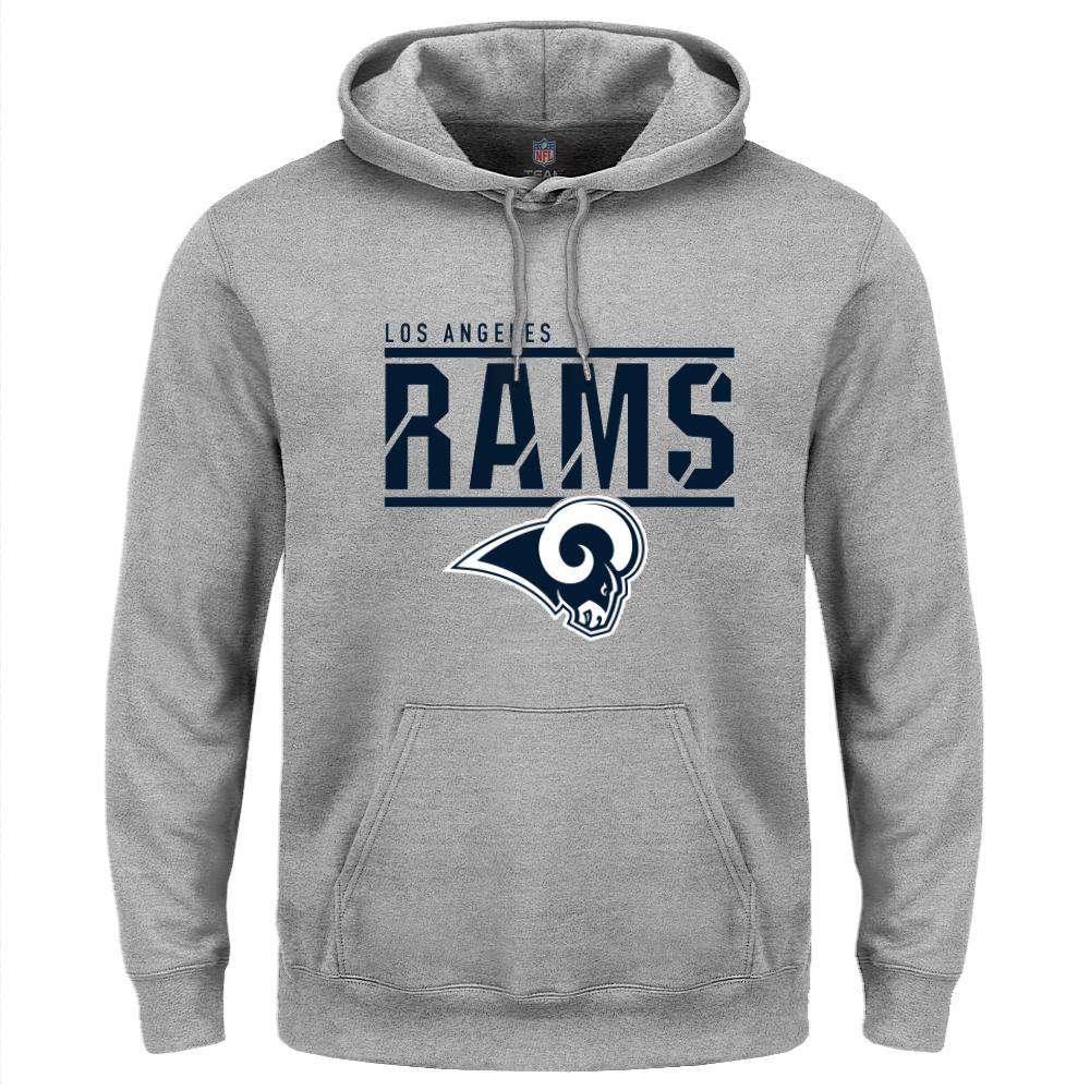 Majestic Athletic Jumpers Los Angeles Rams Majestic NFL Flex Team Hoodie Jumper - Grey Marle