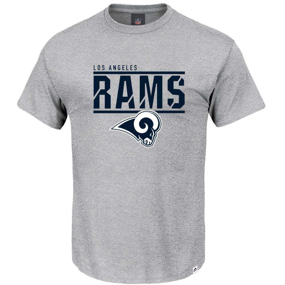 Majestic Athletic T-Shirts Los Angeles Rams Majestic NFL Team Flex T-Shirt - Grey Marle