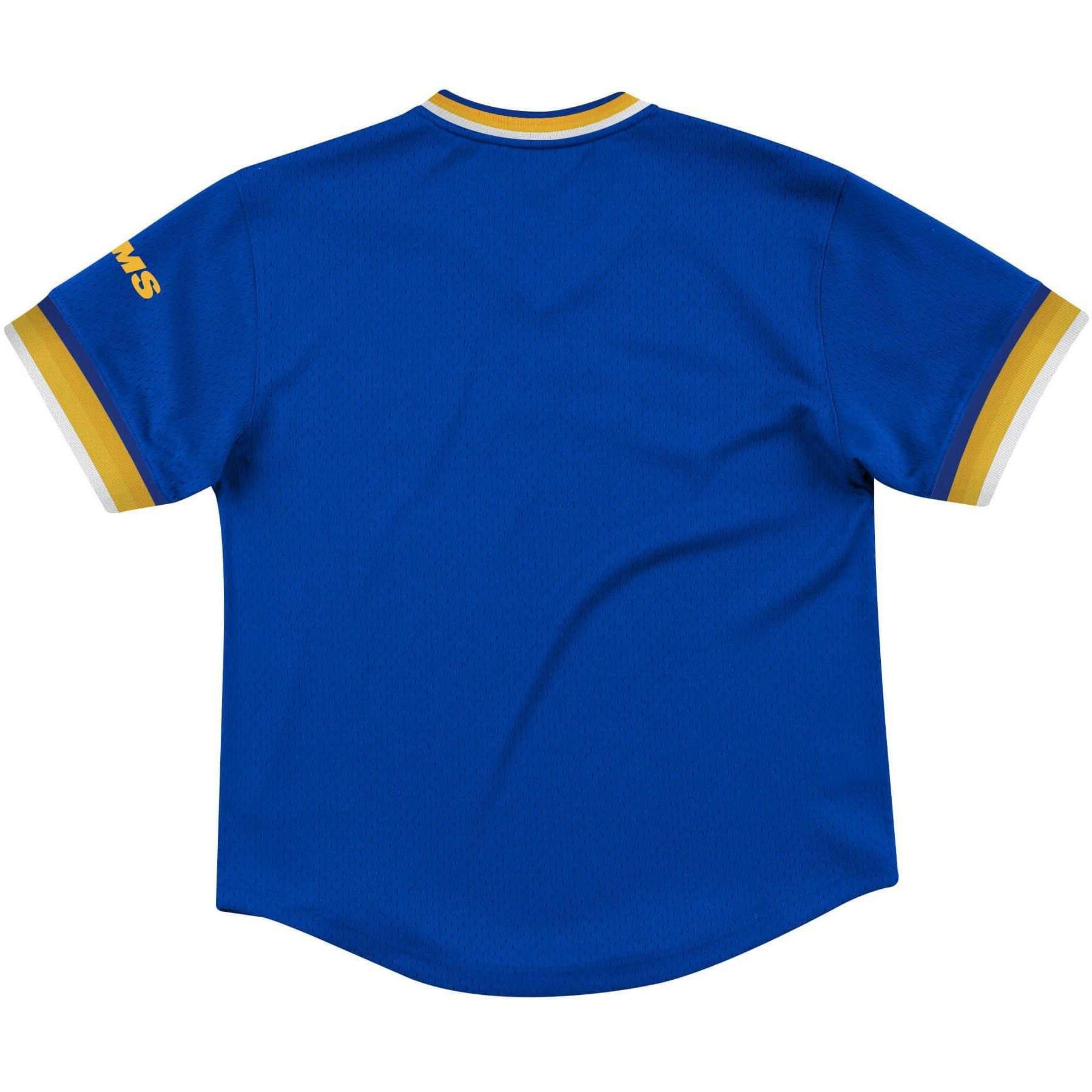 Mitchell And Ness T-Shirts Los Angeles Rams Mitchell & Ness NFL Special Script Mesh V-Neck - Blue