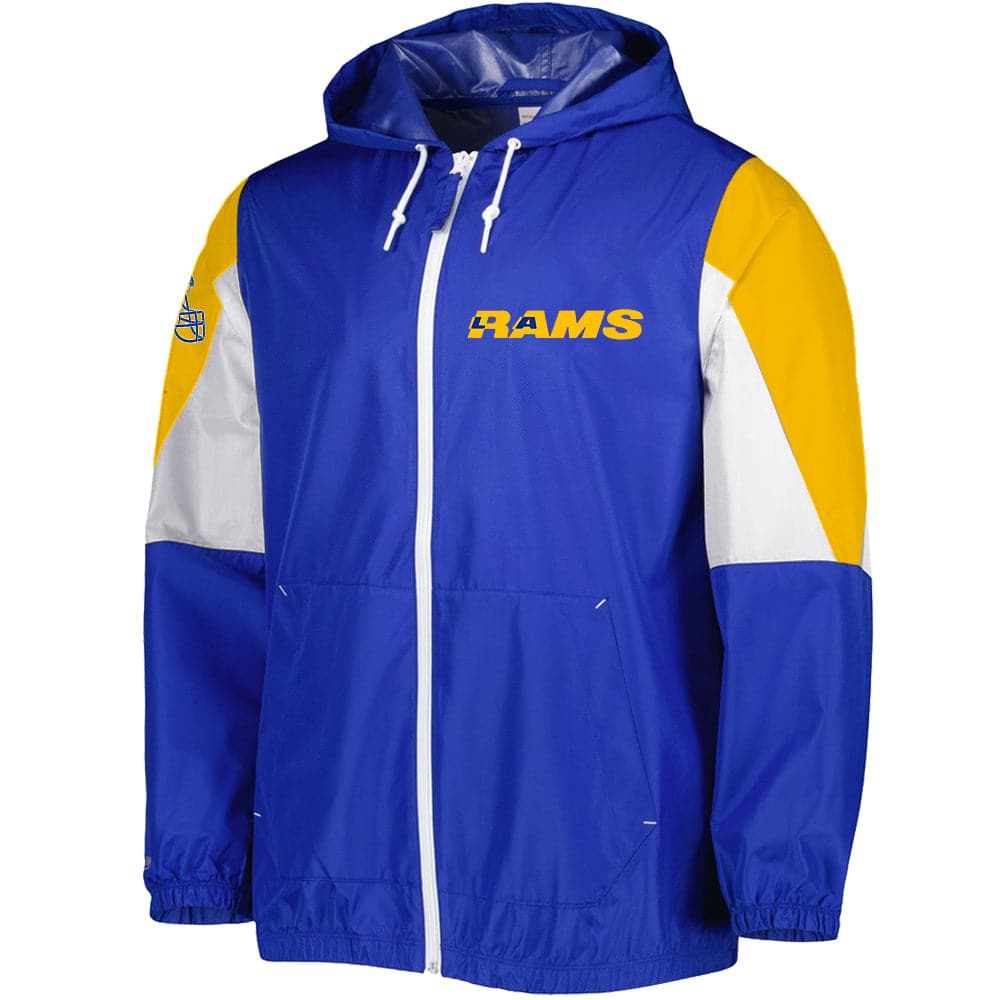Mitchell And Ness Jackets Los Angeles Rams Mitchell & Ness NFL Throw It Back Windbreaker Jacket - Blue