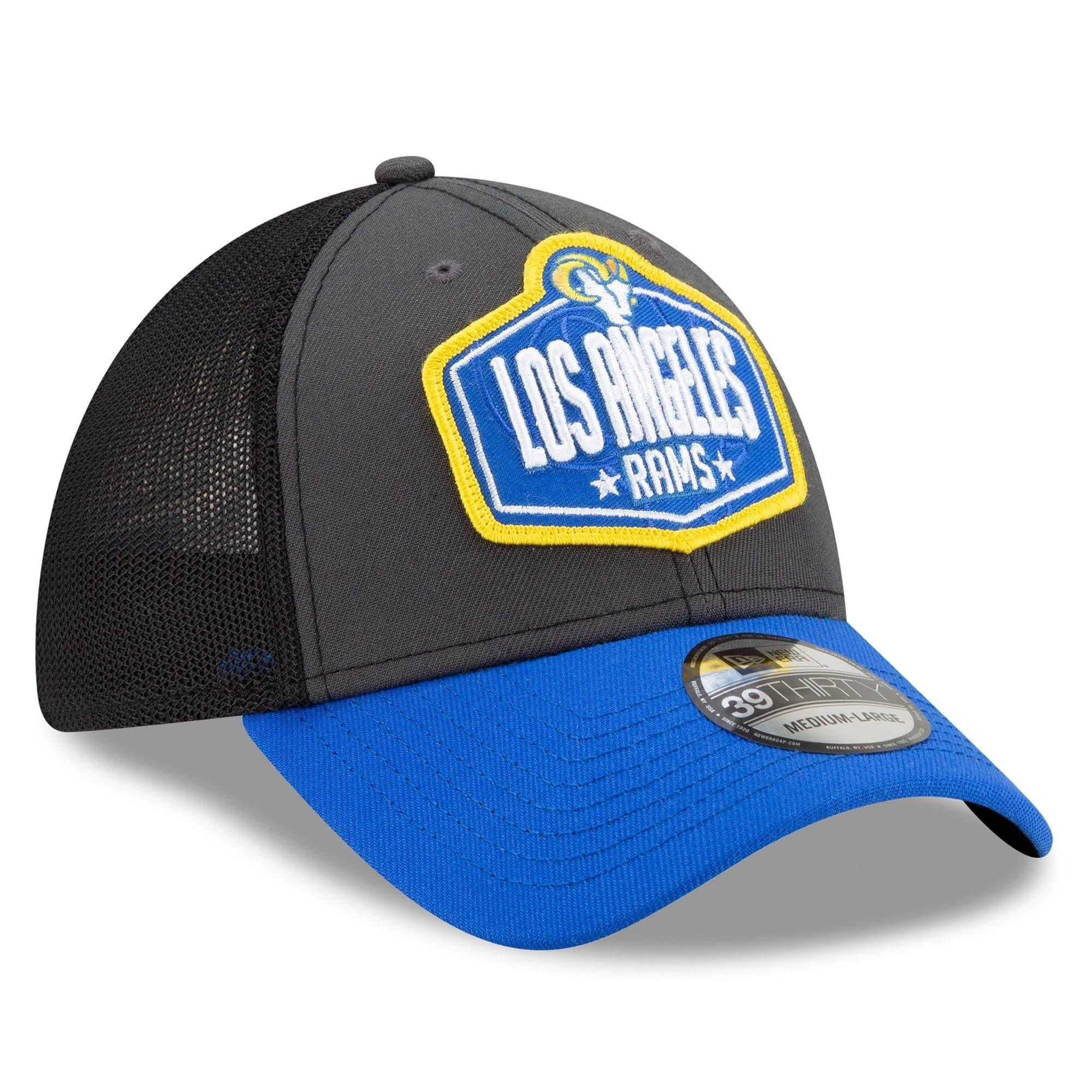 New Era Caps Los Angeles Rams New Era 2021 NFL Draft 39THIRTY Flex Fit Curve Hat - Graphite