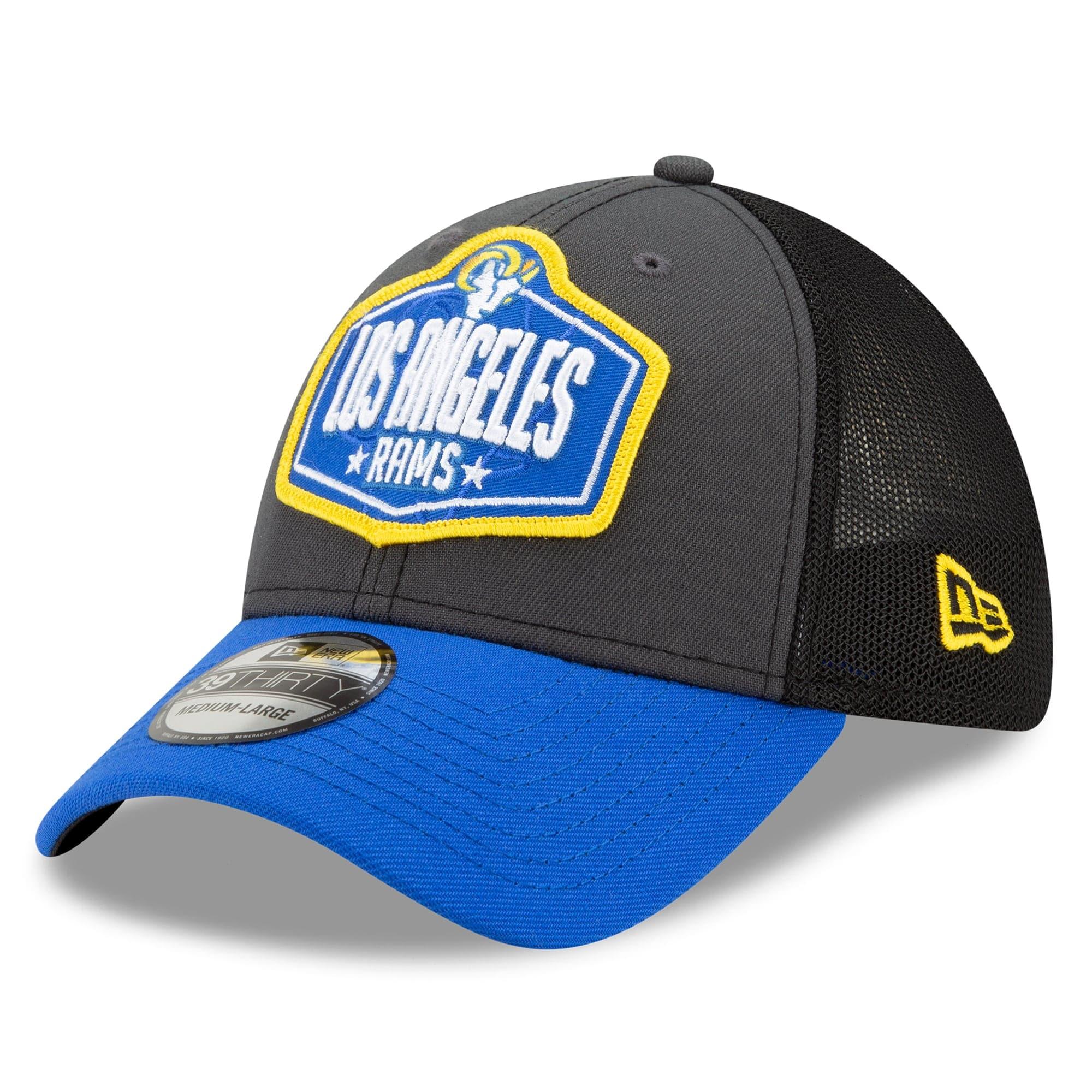 New Era Caps Los Angeles Rams New Era 2021 NFL Draft 39THIRTY Flex Fit Curve Hat - Graphite
