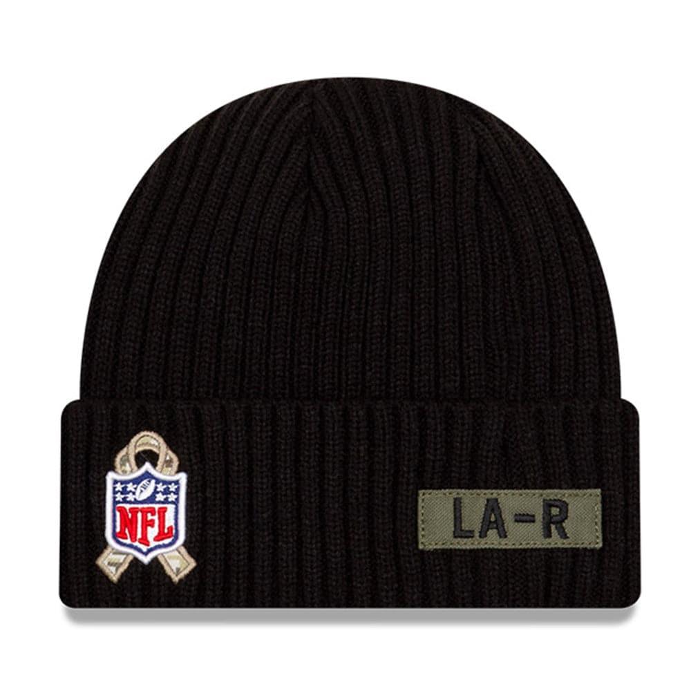 New Era Beanies Los Angeles Rams New Era NFL 2020 Salute To Service Cuffed Knit Beanie - Black