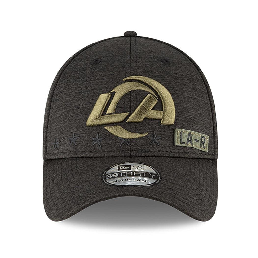 New Era Caps Los Angeles Rams New Era NFL 2020 Sideline 39THIRTY Flex Fit Curve Hat - Black