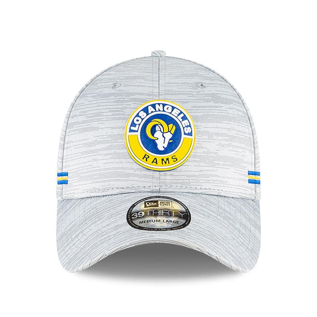 New Era Caps Los Angeles Rams New Era NFL 2020 Sideline 39THIRTY Flex Fit Curve Hat - Grey