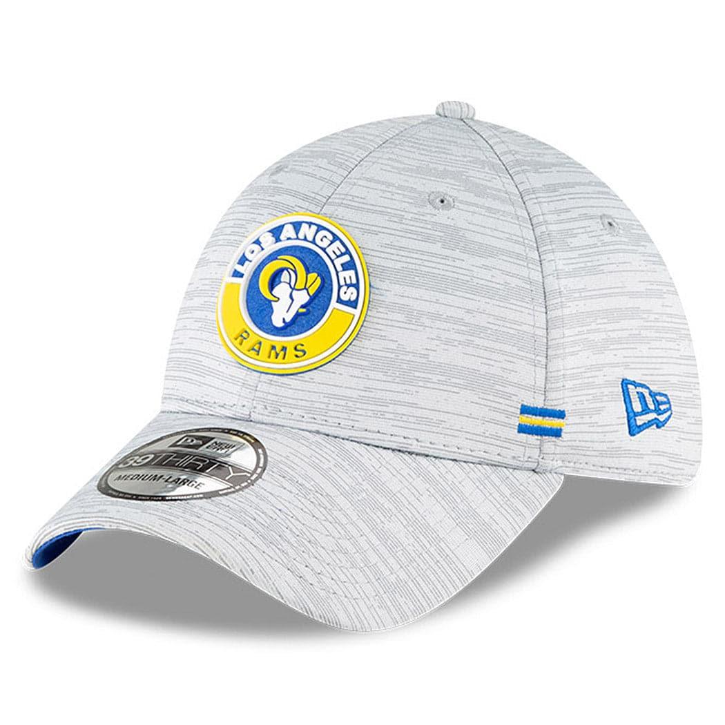 New Era Caps Los Angeles Rams New Era NFL 2020 Sideline 39THIRTY Flex Fit Curve Hat - Grey