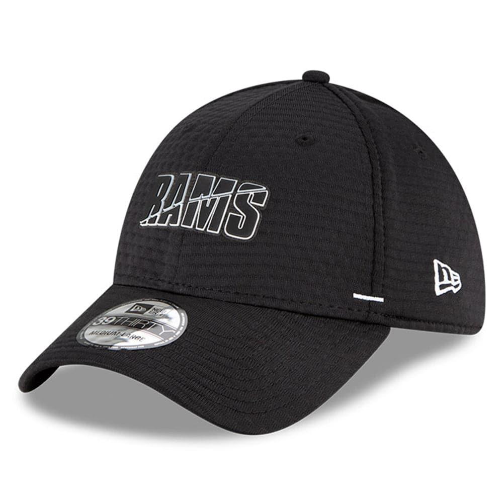 New Era Caps Los Angeles Rams New Era NFL 2020 Summer Sideline 39THIRTY Flex Fit Curve Hat - Black
