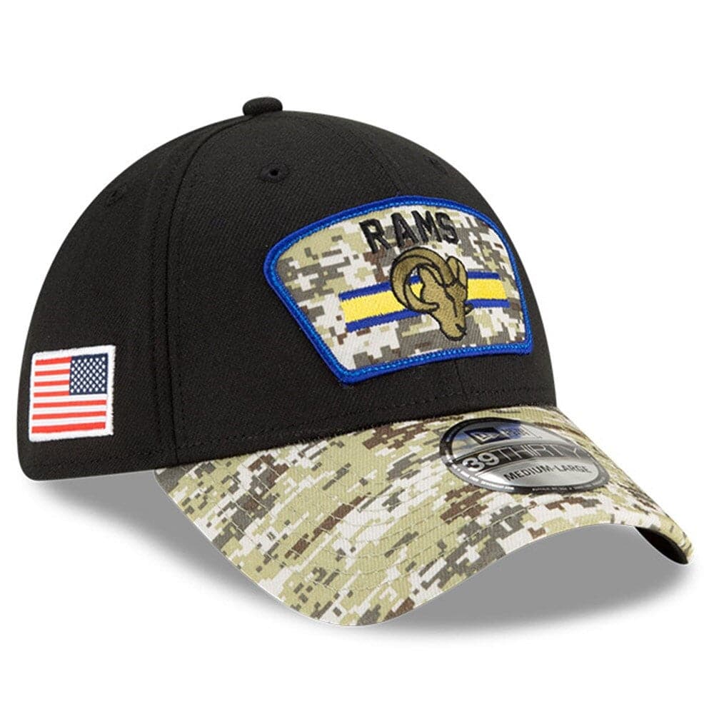 New Era Caps Los Angeles Rams New Era NFL 2021 Salute To Service 39THIRTY Flex Fit Hat - Black
