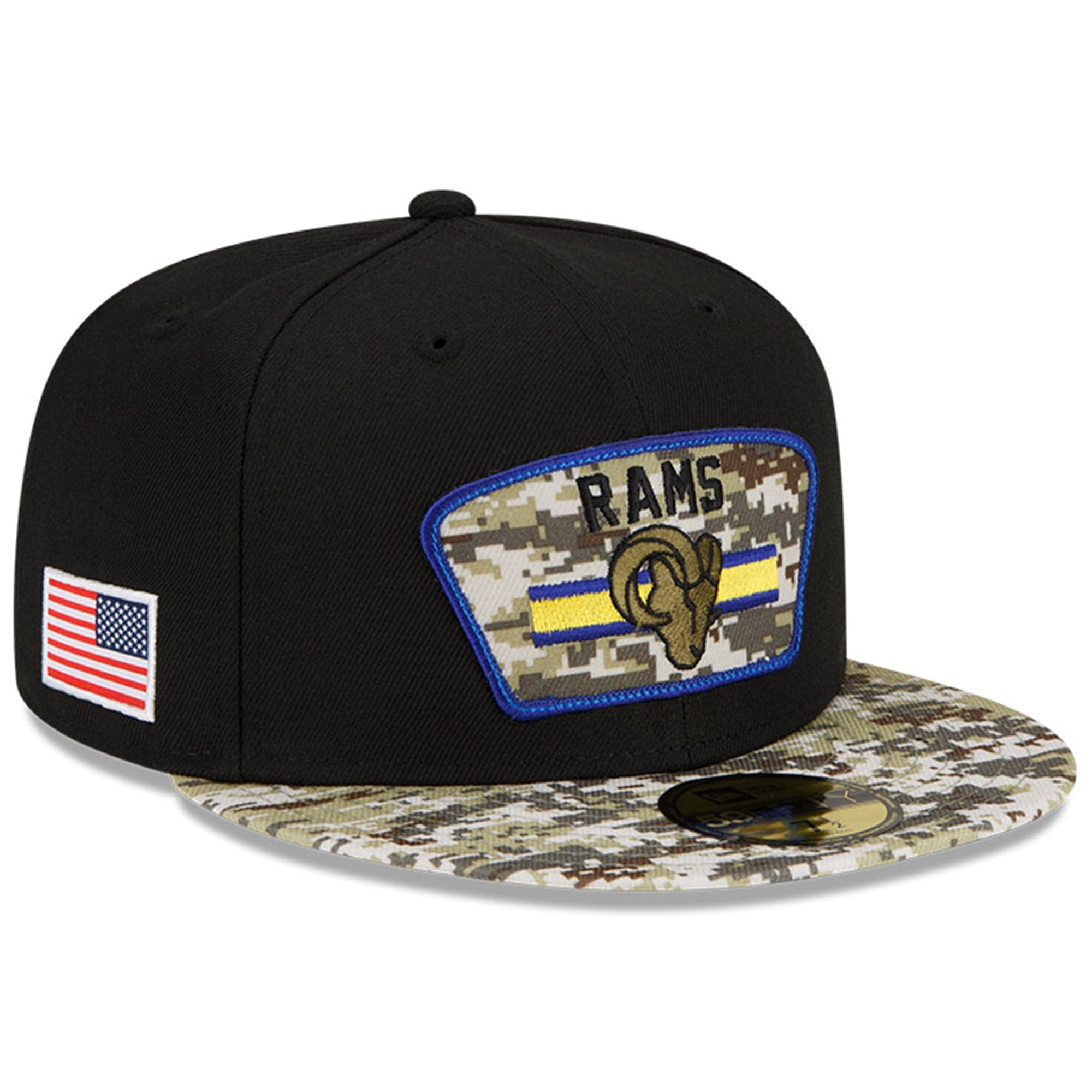 New Era Caps Los Angeles Rams New Era NFL 2021 Salute To Service 59FIFTY Fitted Hat - Black