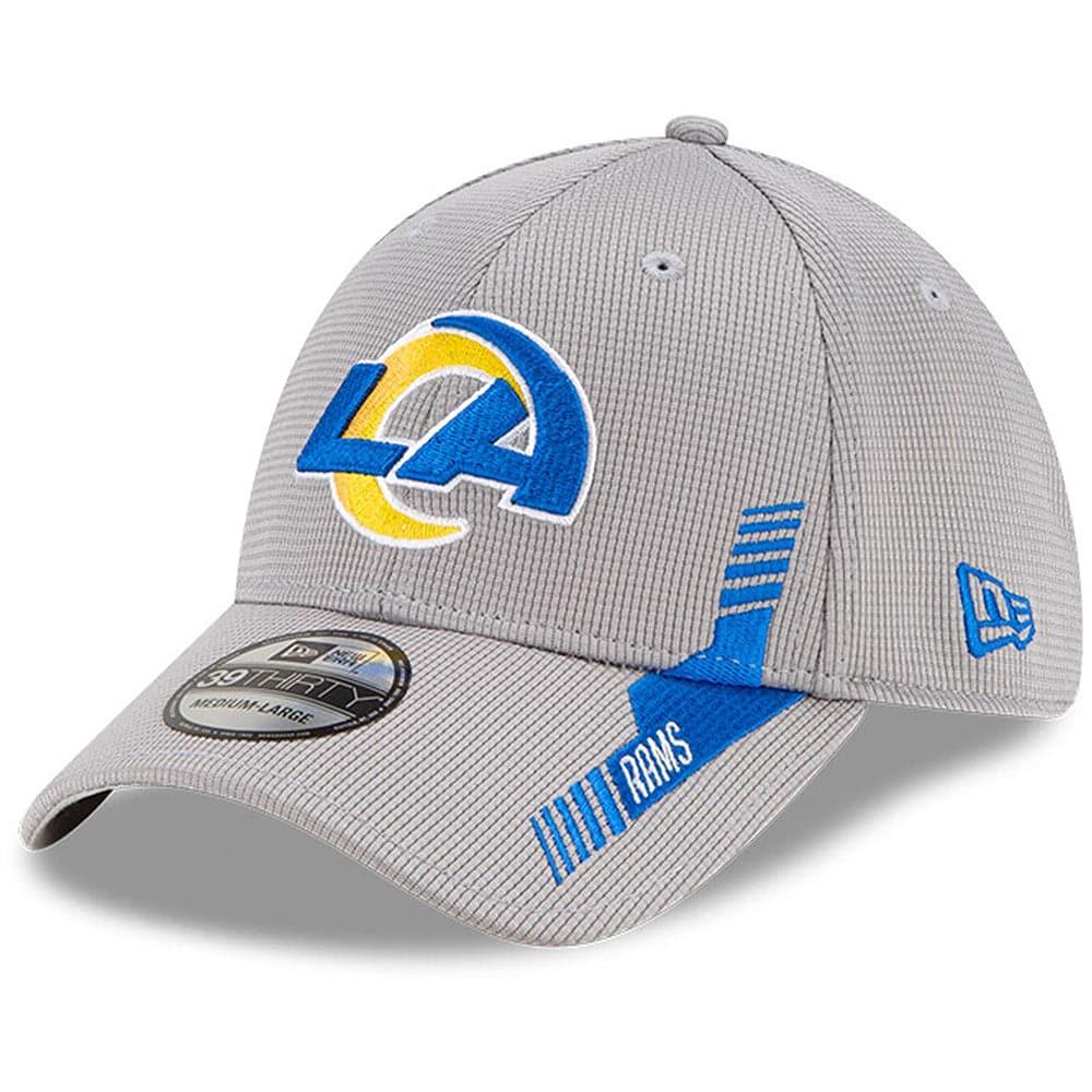 New Era Caps Los Angeles Rams New Era NFL 2021 Sideline Home 39THIRTY Flex Fit Hat - Grey