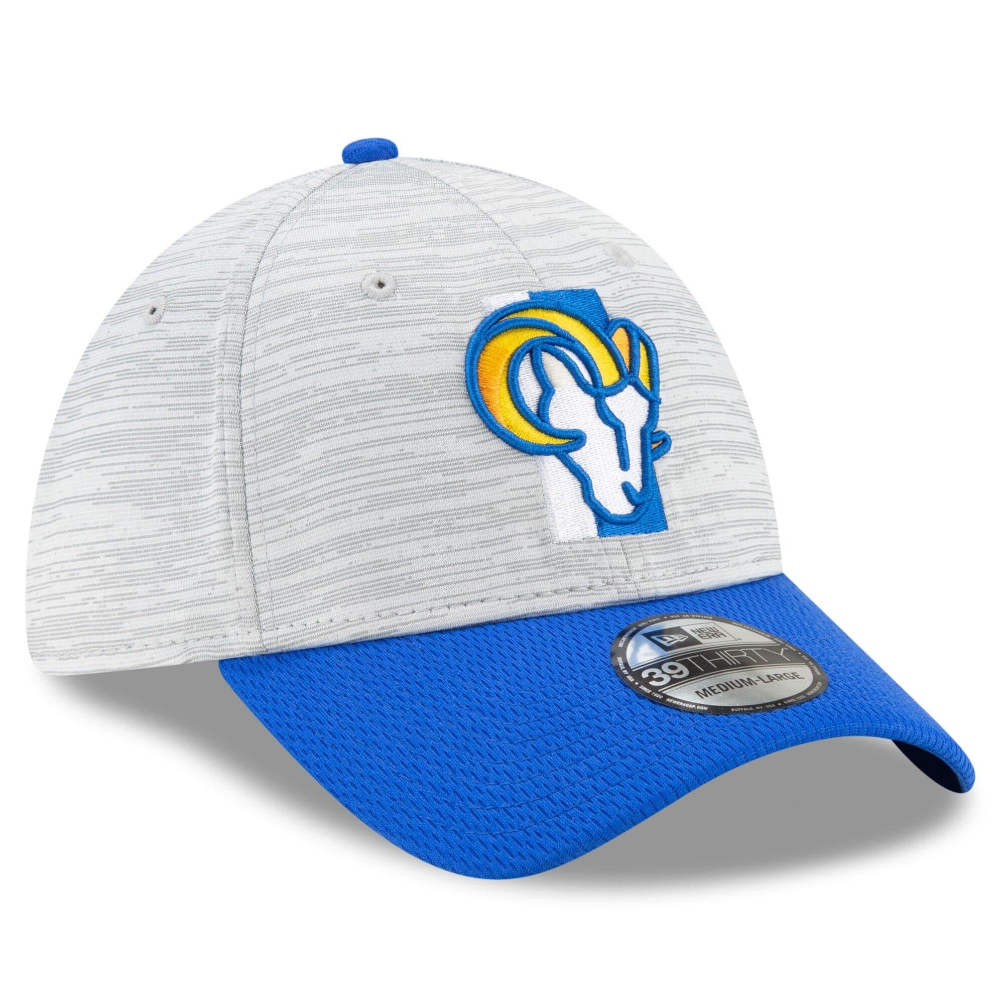 New Era Caps Los Angeles Rams New Era NFL 2021 Training Camp 39THIRTY Flex Fit Curve Hat - Grey