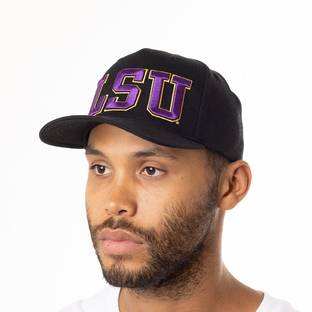 Mitchell And Ness Caps LSU Tigers Mitchell & Ness NCAA Initials Classic Red Snapback Hat - Black