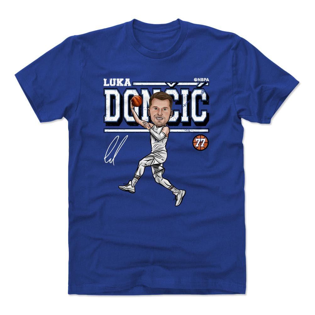 500 Level T-Shirts Luka Doncic Dallas Mavericks 500 Level NBA Cartoon T-Shirt - Blue