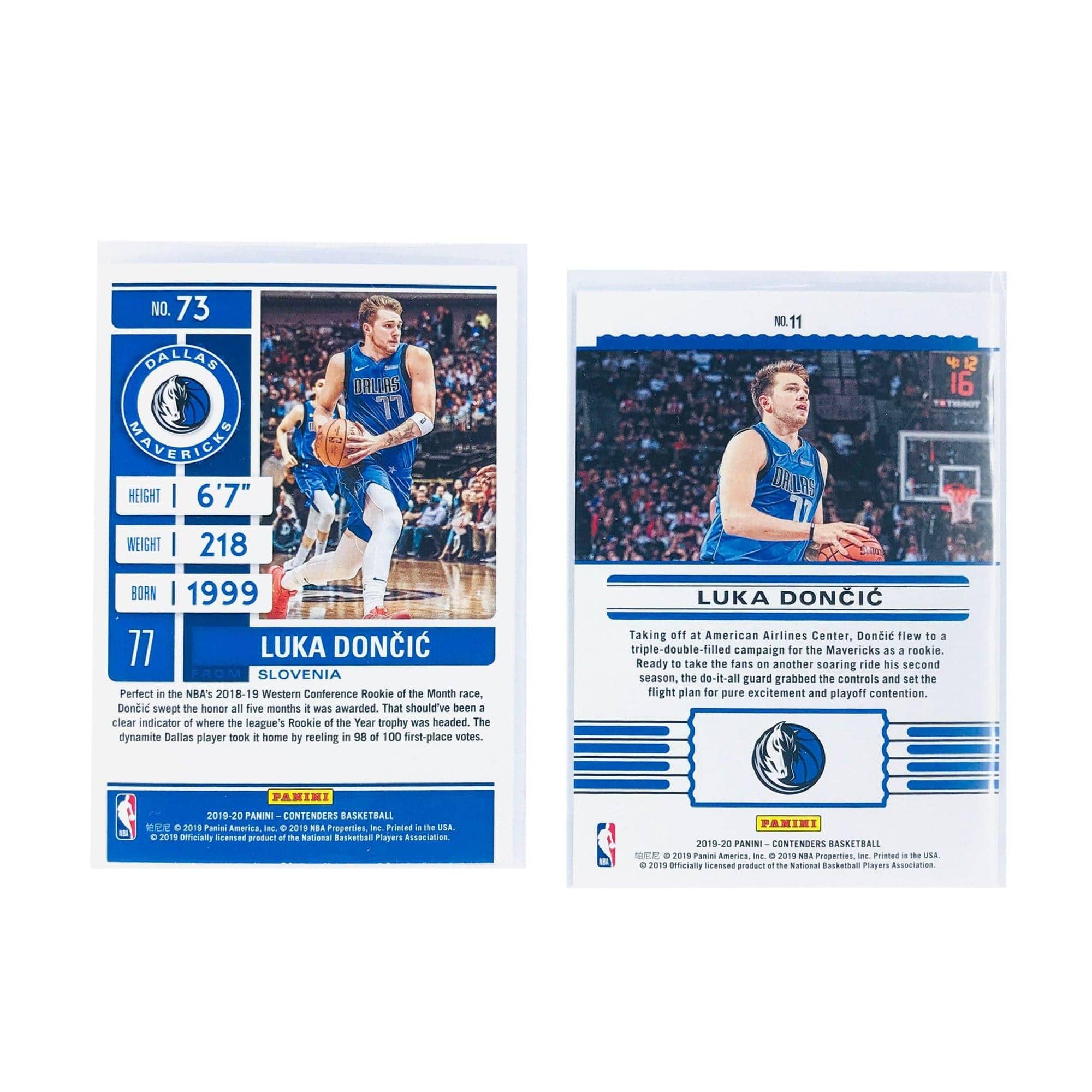 Panini Cards Luka Doncic Dallas Mavericks Panini NBA 2 Card Contenders Set
