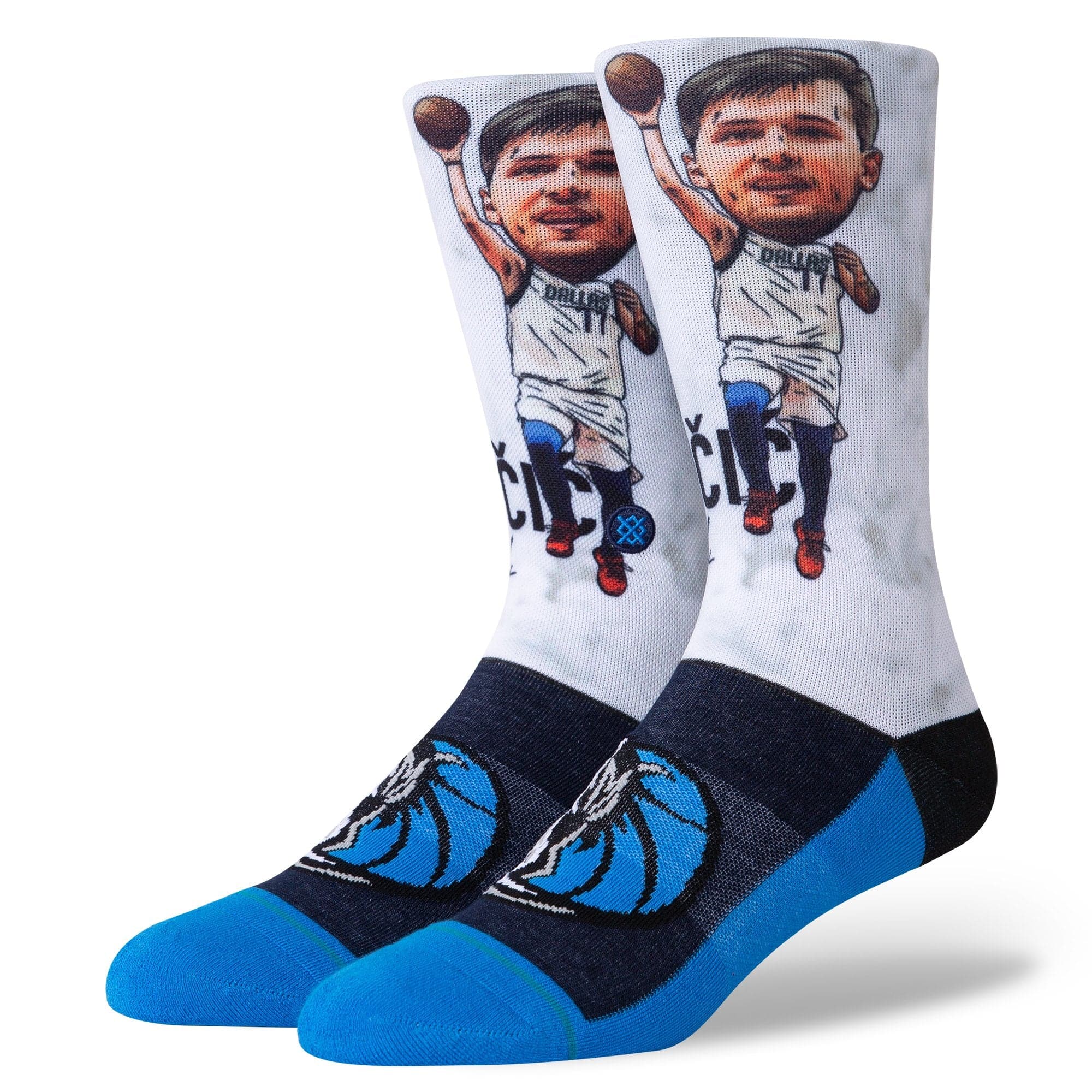 Stance Socks Luka Doncic Dallas Mavericks Stance NBA Big Head Crew Socks