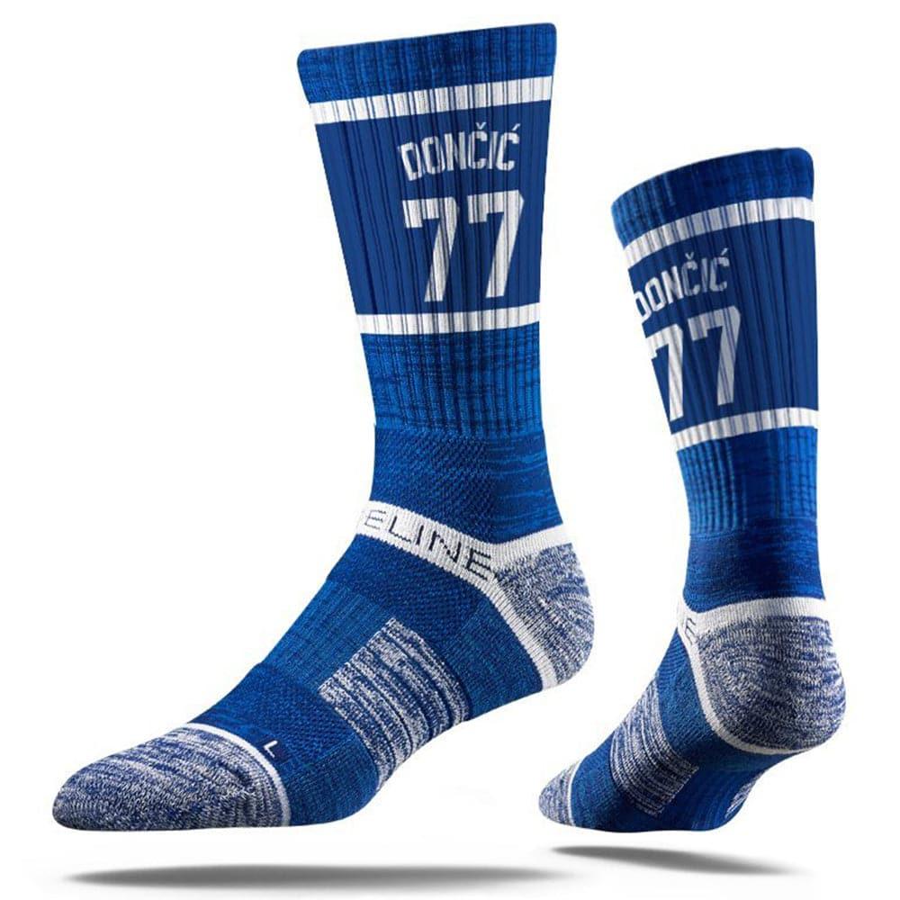 Strideline Socks M/L (8-12 US) Luka Doncic Dallas Mavericks Strideline NBA Sherzy Premium Crew Socks- Blue
