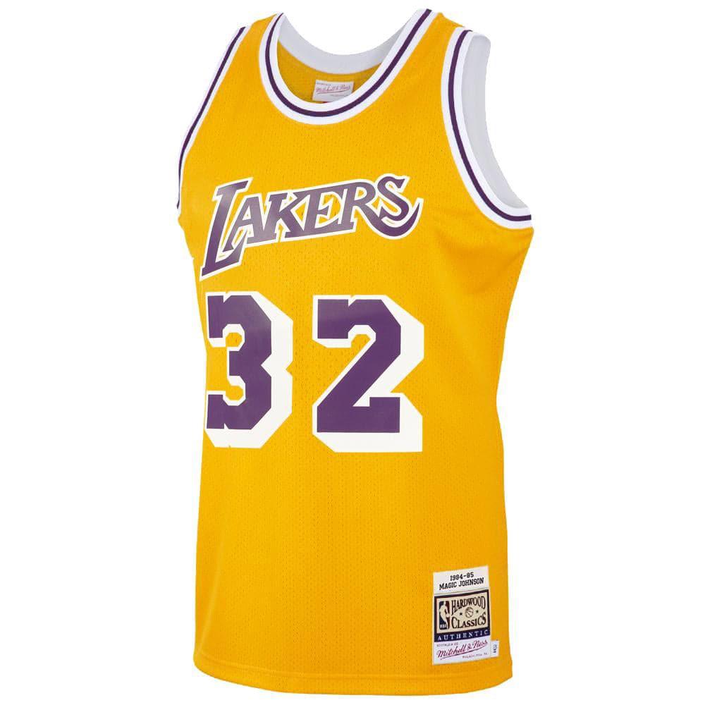Mitchell And Ness Jerseys Magic Johnson Los Angeles Lakers Mitchell & Ness NBA 84-85 Swingman Jersey - Gold