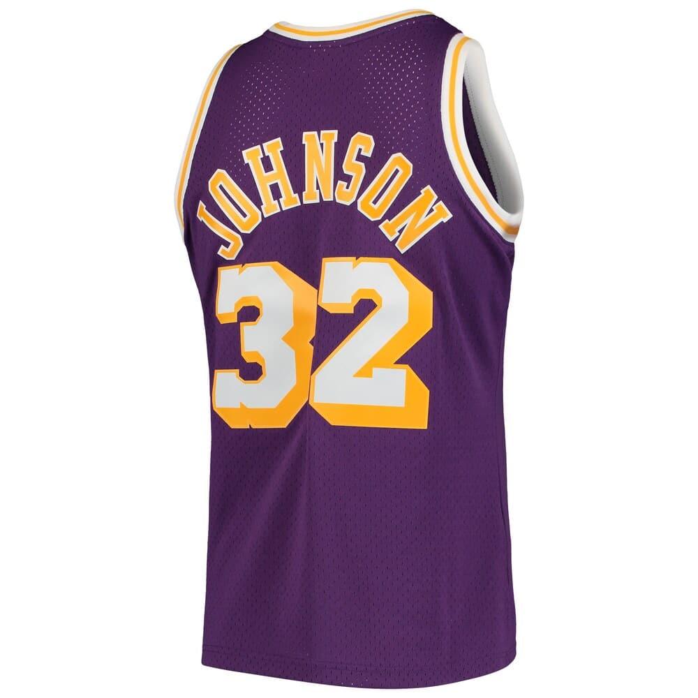 Mitchell And Ness Jerseys Magic Johnson Los Angeles Lakers Mitchell & Ness NBA 84-85 Swingman Jersey - Purple