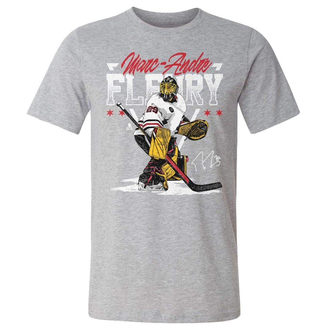 500 Level T-Shirts Marc-Andre Fleury Chicago Blackhawks 500 Level NHL Triangle T-Shirt - Heather Grey