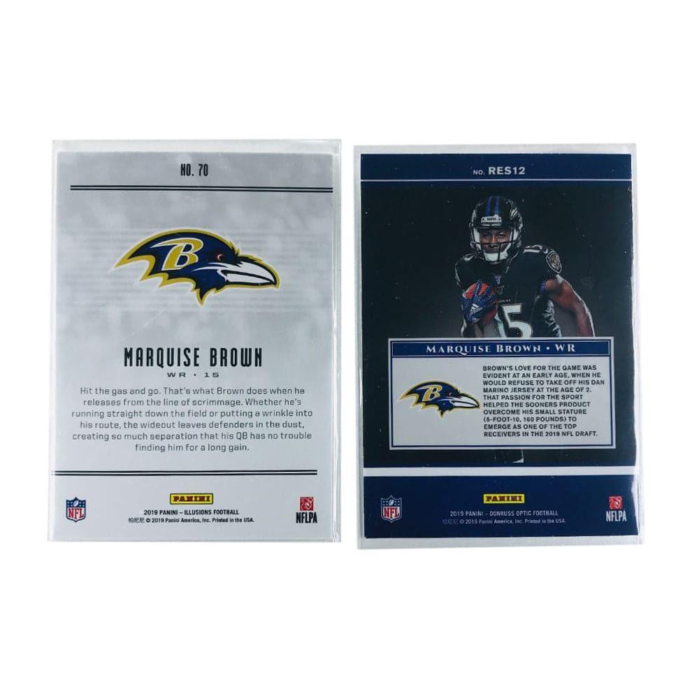 Panini Cards Marquise Brown Baltimore Ravens 2019 Panini NFL 2 Card Insert Set