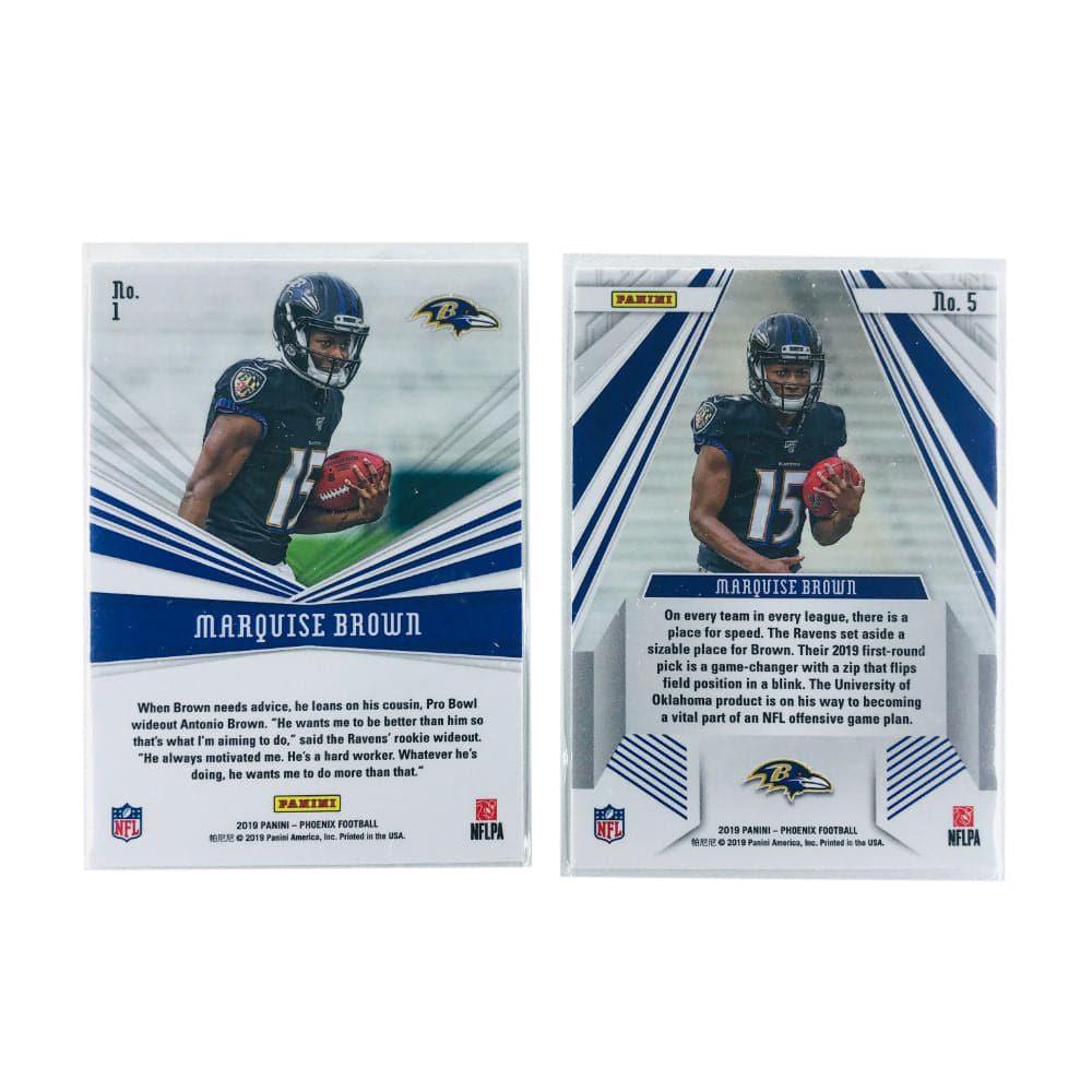 Panini Cards Marquise Brown Baltimore Ravens 2019 Panini Phoenix NFL 2 Card Rookie Insert Set