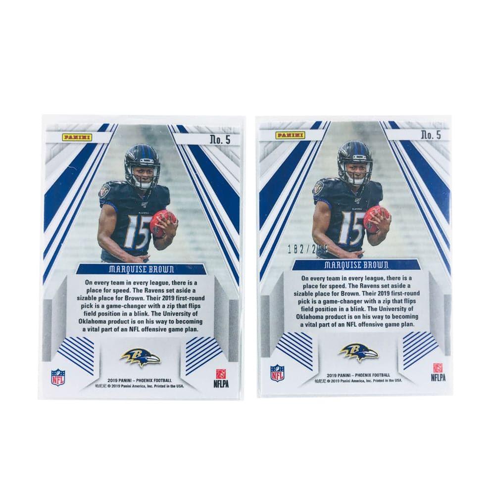 Panini Cards Marquise Brown Baltimore Ravens 2019 Panini Phoenix NFL 2 Card Rookie Rising Set
