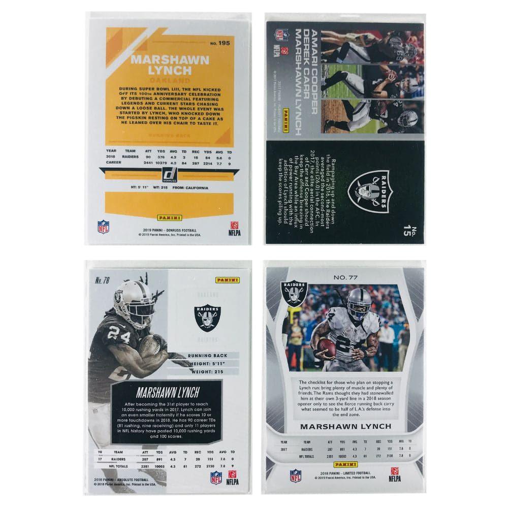 Panini Cards Marshawn Lynch Las Vegas Raiders Panini NFL 4 Card Set