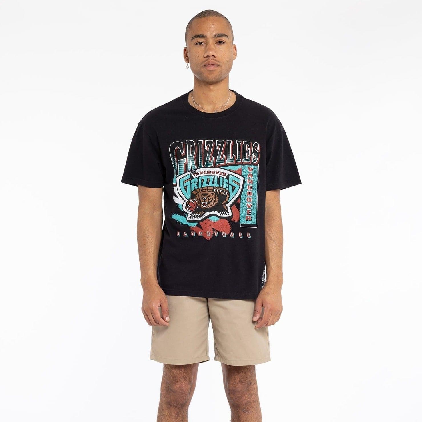 Mitchell And Ness T-Shirts Memphis Grizzlies Mitchell & Ness NBA Brush Off Vintage T-Shirt - Faded Black