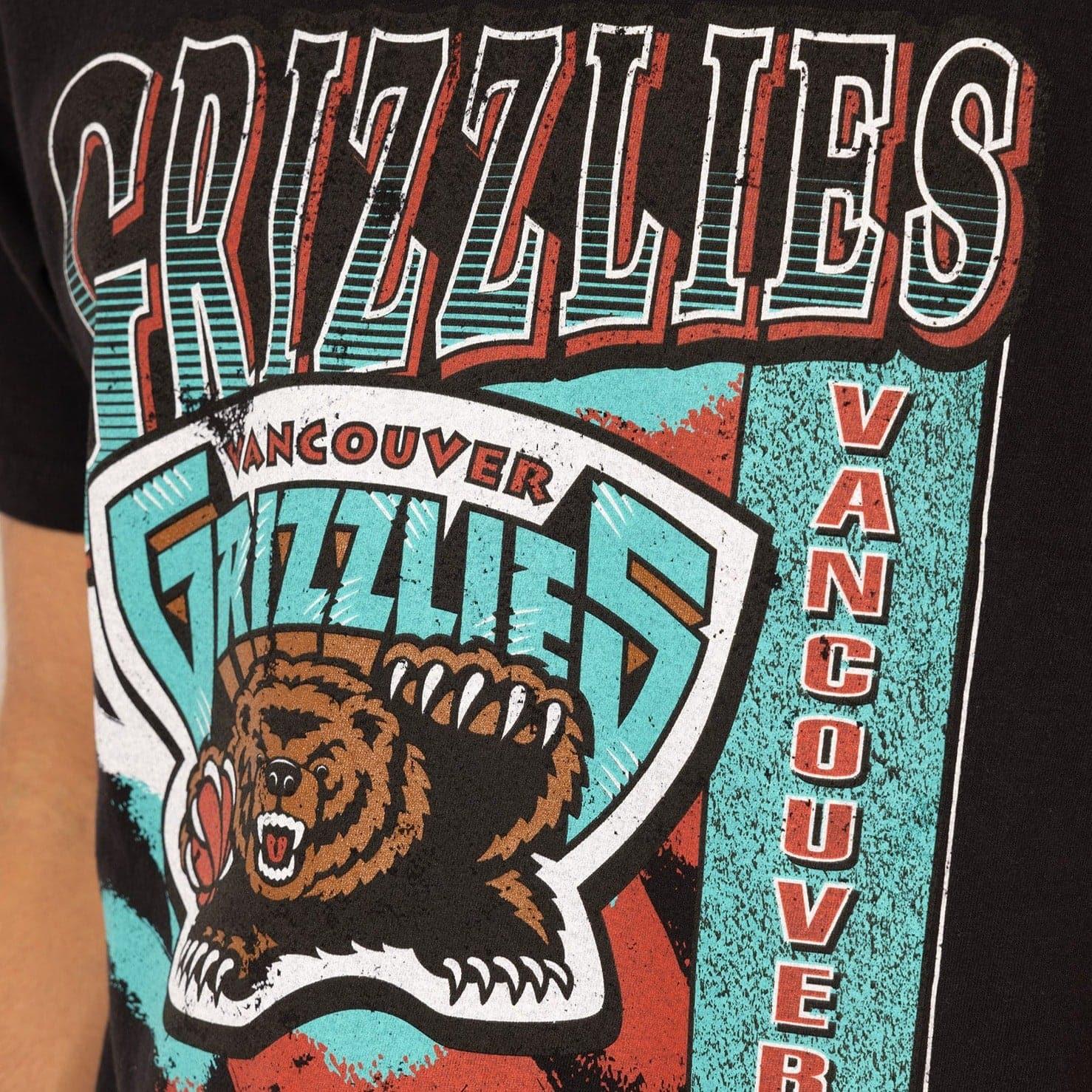 Mitchell And Ness T-Shirts Memphis Grizzlies Mitchell & Ness NBA Brush Off Vintage T-Shirt - Faded Black