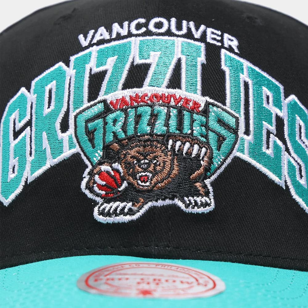 Mitchell And Ness Caps Memphis Grizzlies Mitchell & Ness NBA HWC Team Arch Pro Crown Snapback Hat - Black