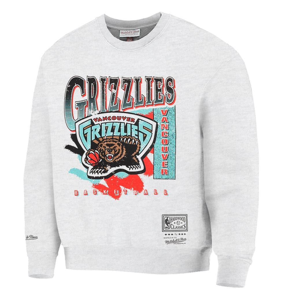 Mitchell And Ness Jumpers Memphis Grizzlies Mitchell & Ness NBA Paint Brush Crew Jumper - Silver Marle