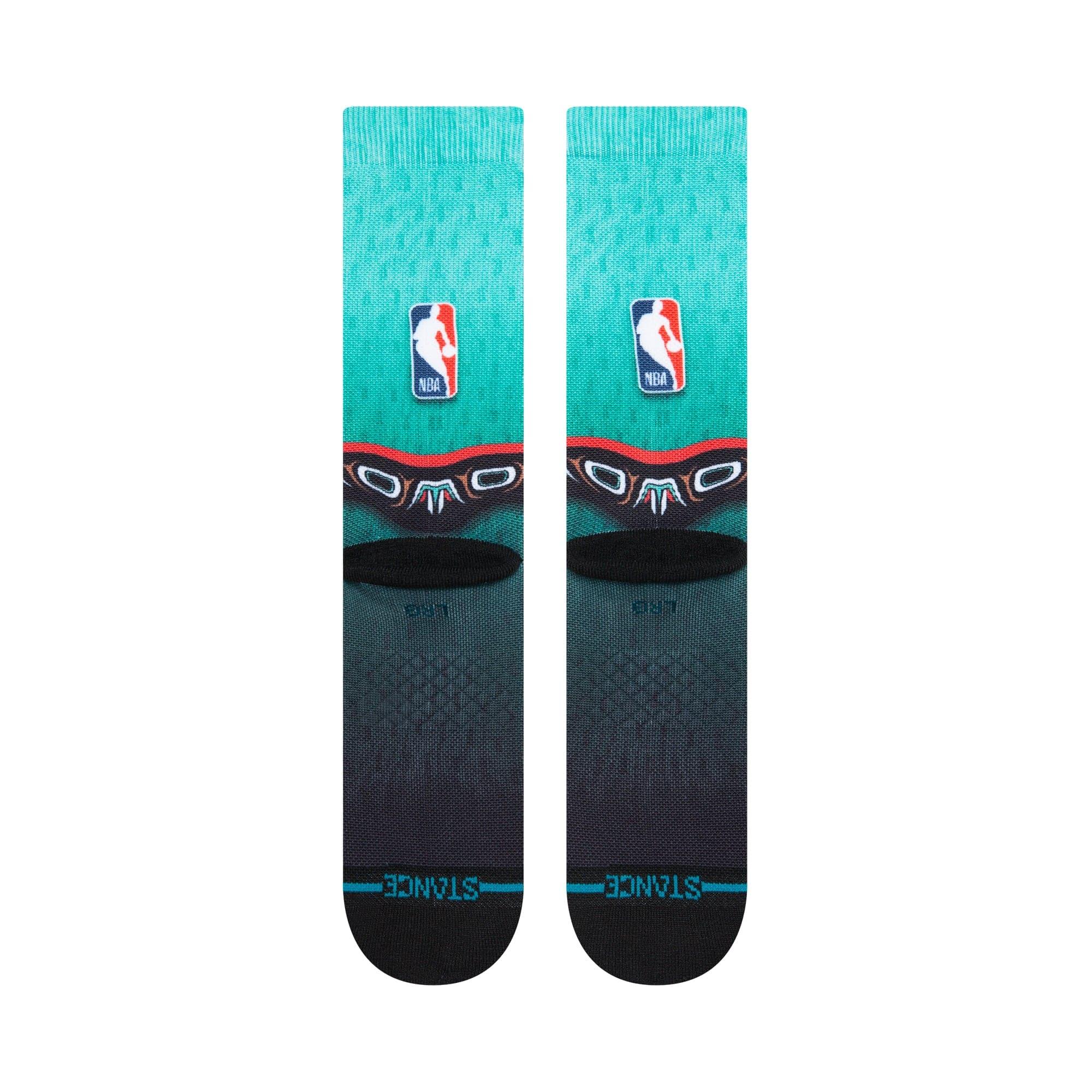 Stance Socks Large (9-12 US) Memphis Grizzlies Stance NBA HWC Logo Fader Crew Socks - Teal