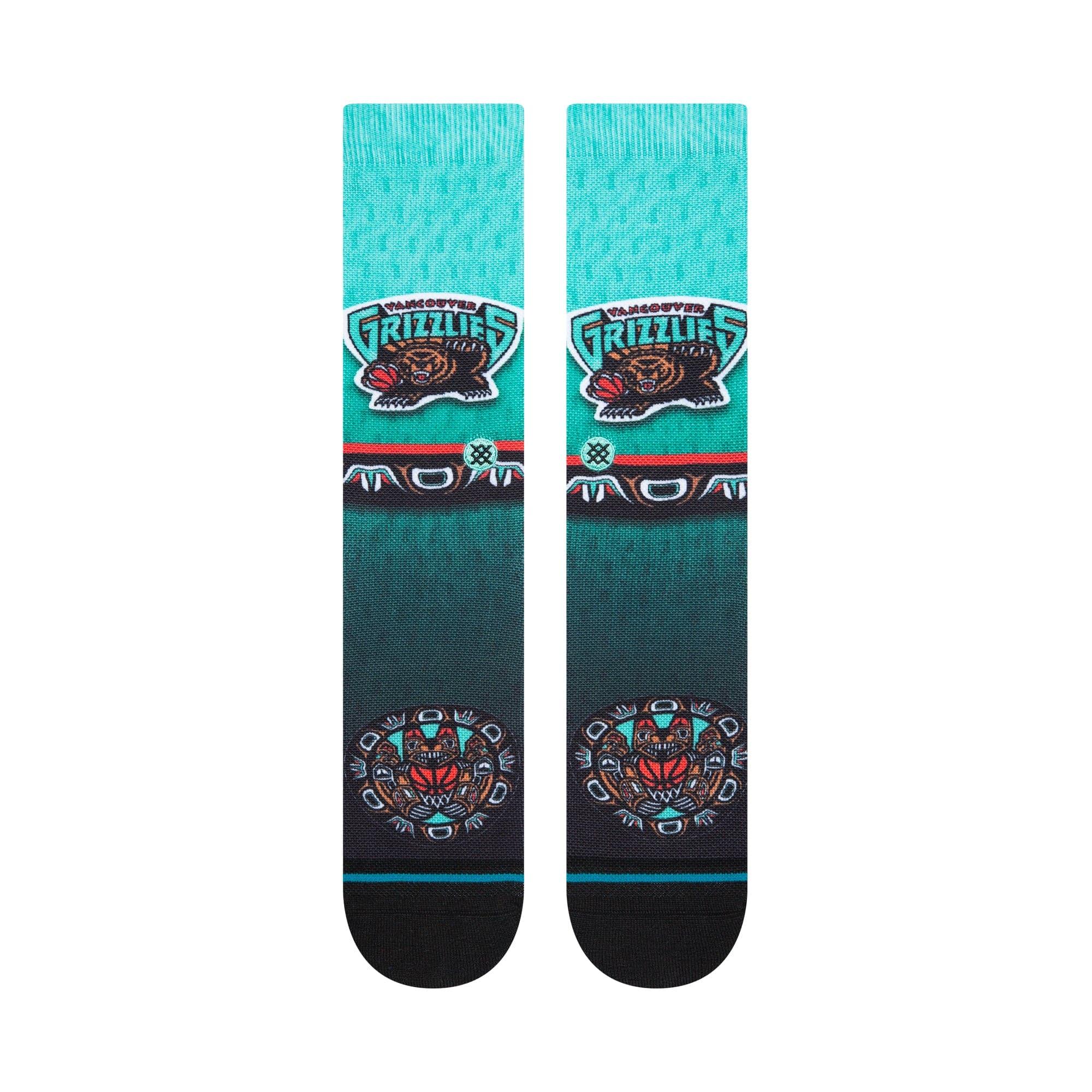 Stance Socks Large (9-12 US) Memphis Grizzlies Stance NBA HWC Logo Fader Crew Socks - Teal