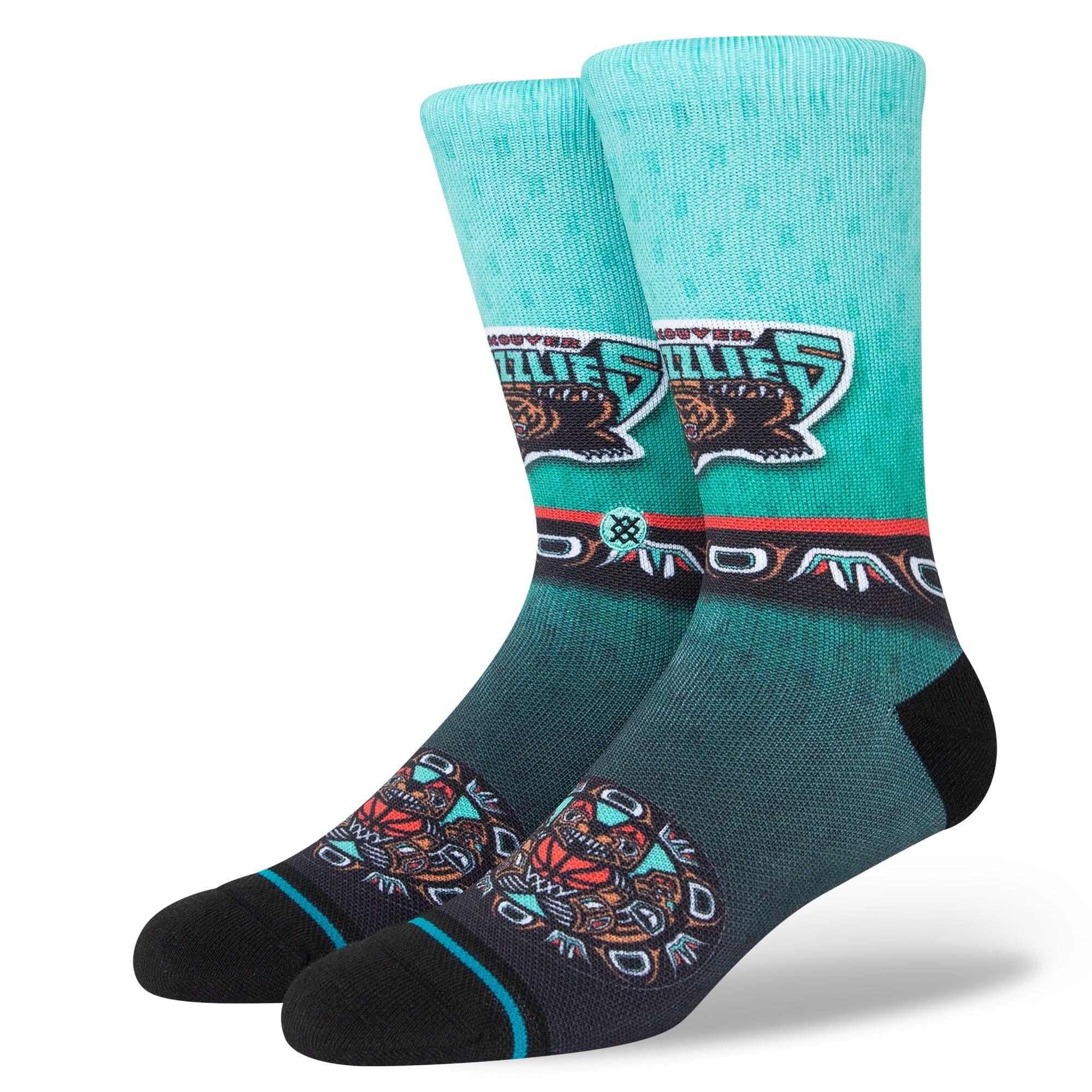 Stance Socks Large (9-12 US) Memphis Grizzlies Stance NBA HWC Logo Fader Crew Socks - Teal