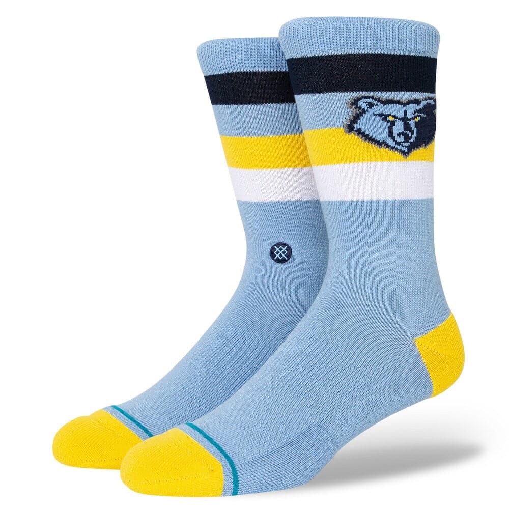 Stance Socks Large (9-12 US) Memphis Grizzlies Stance NBA Team Stripe Crew Socks - Blue
