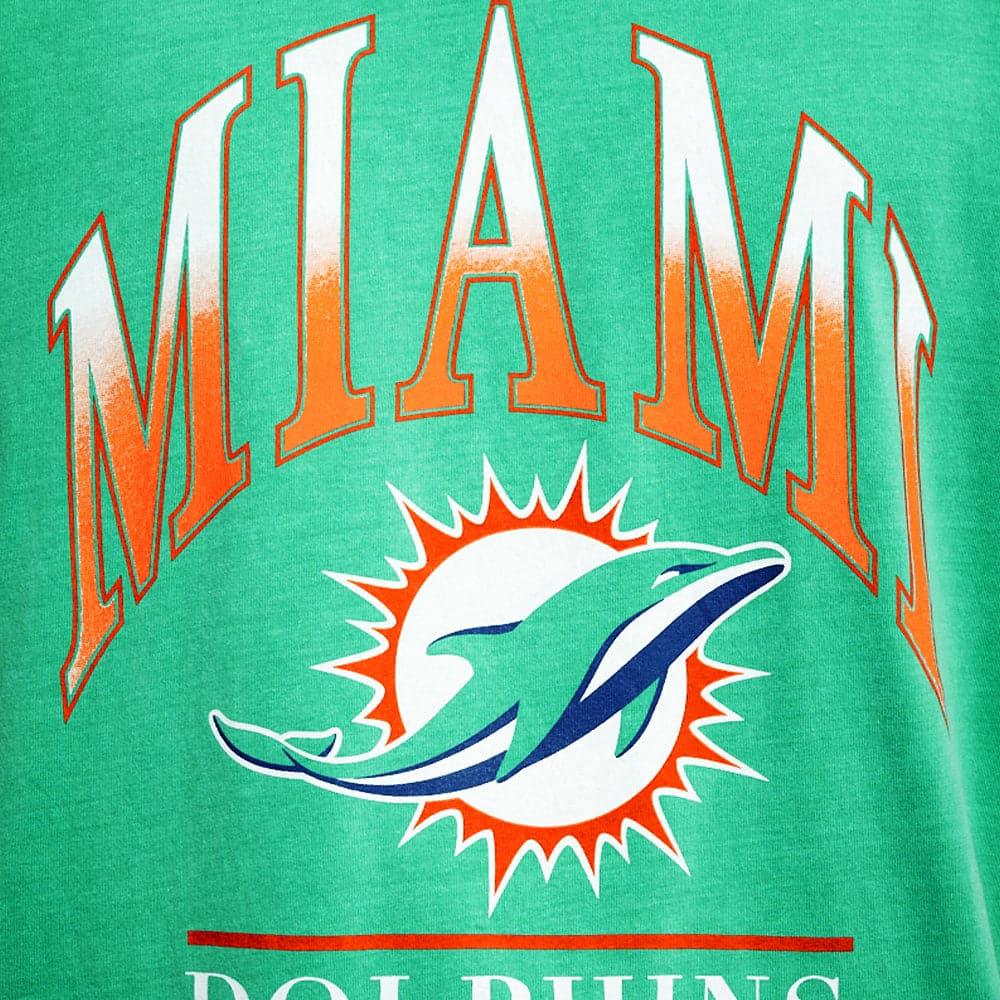 Majestic Athletic T-Shirts Miami Dolphins Majestic NFL Gradient Arch Vintage T-Shirt - Faded Teal