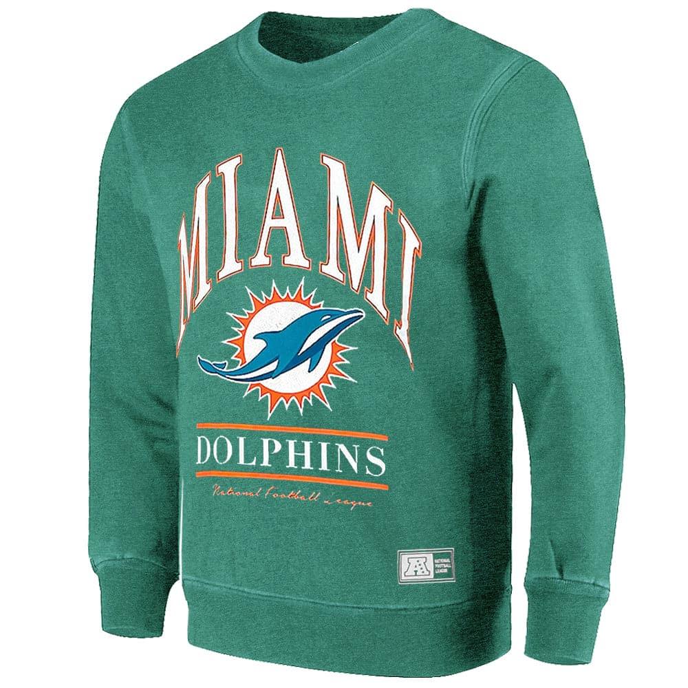 Majestic Athletic Jumpers Miami Dolphins Majestic NFL Vintage Arch Crew Jumper - Faded Teal