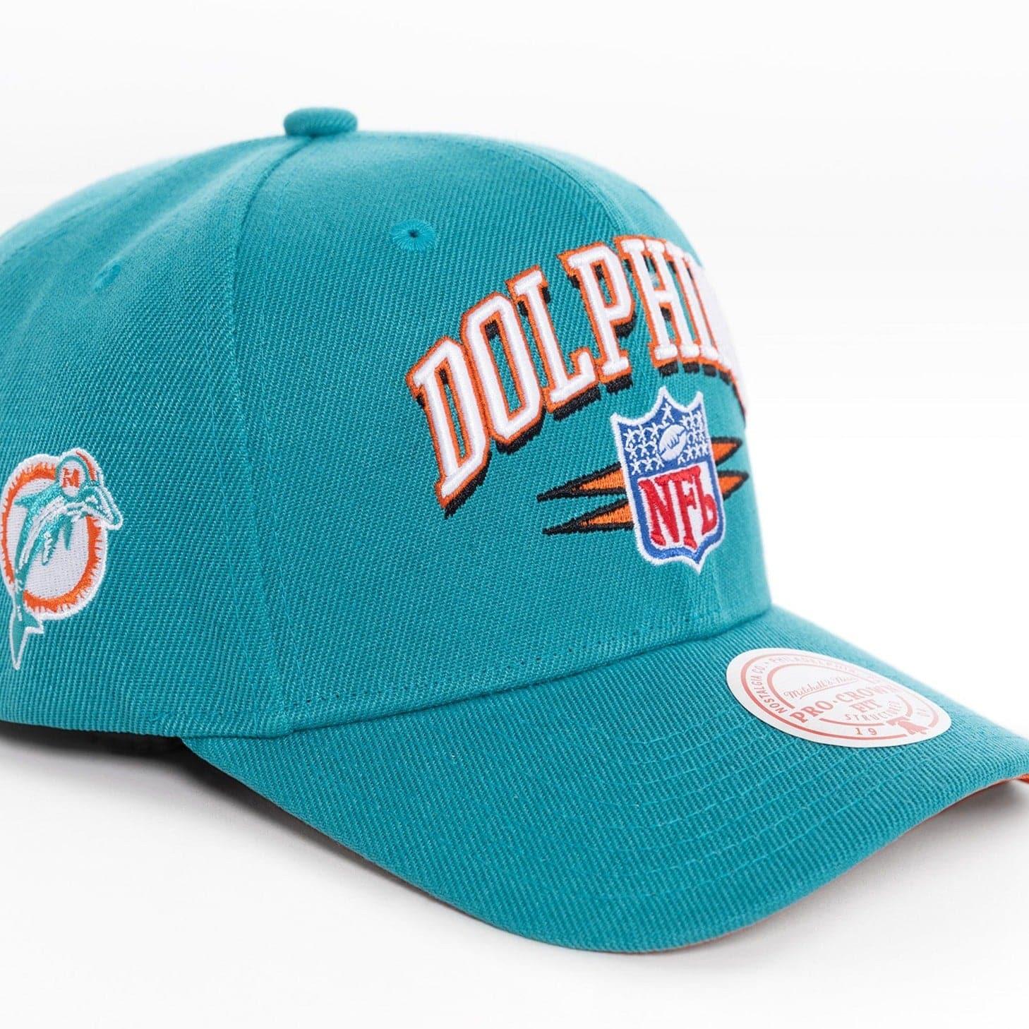 Mitchell And Ness Caps Miami Dolphins Mitchell & Ness NFL Diamond Pro Crown Snapback Hat - Teal