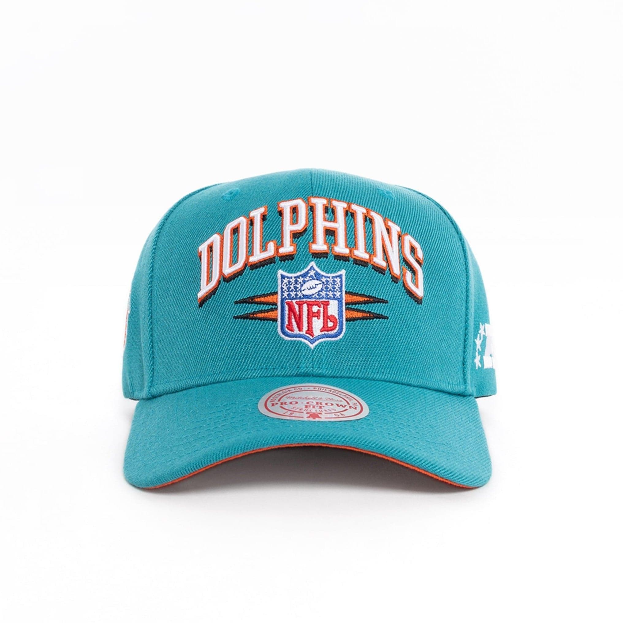 Mitchell And Ness Caps Miami Dolphins Mitchell & Ness NFL Diamond Pro Crown Snapback Hat - Teal