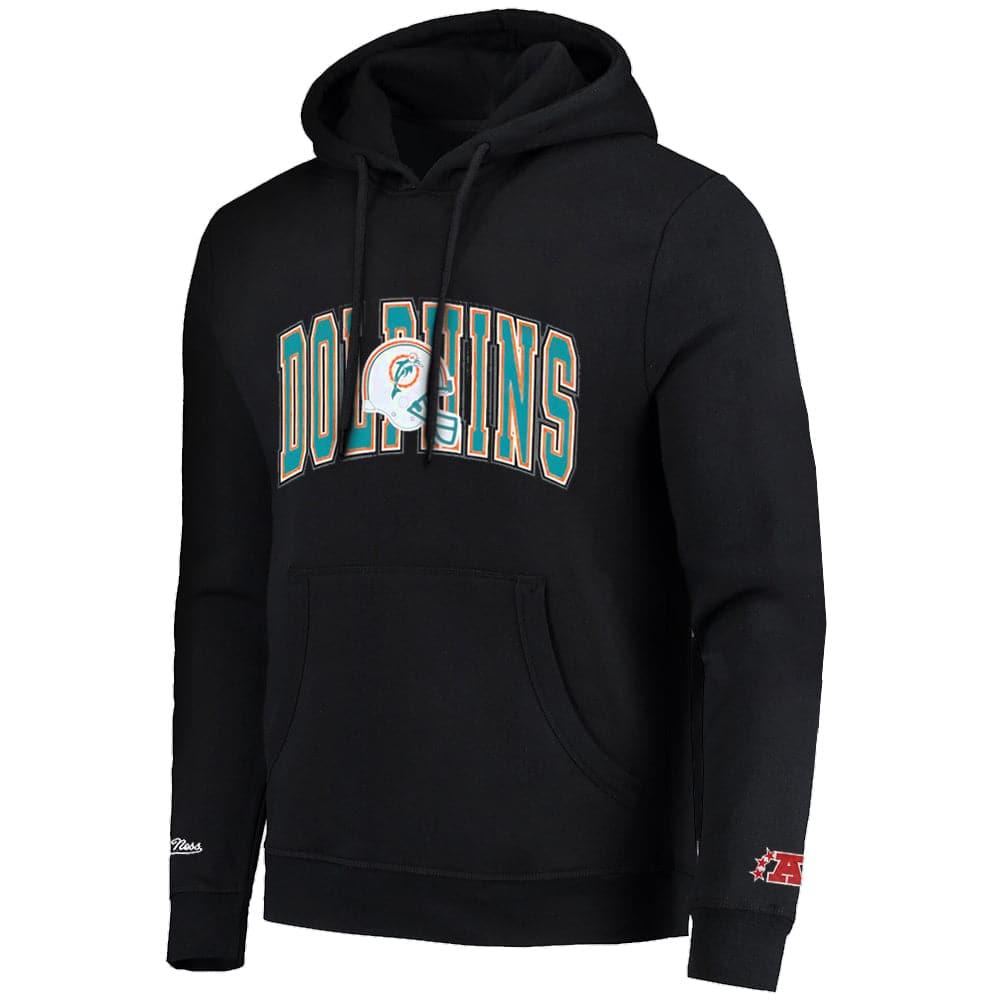 Mitchell And Ness Jumpers Miami Dolphins Mitchell & Ness NFL Play Clock Hoodie Jumper - Black