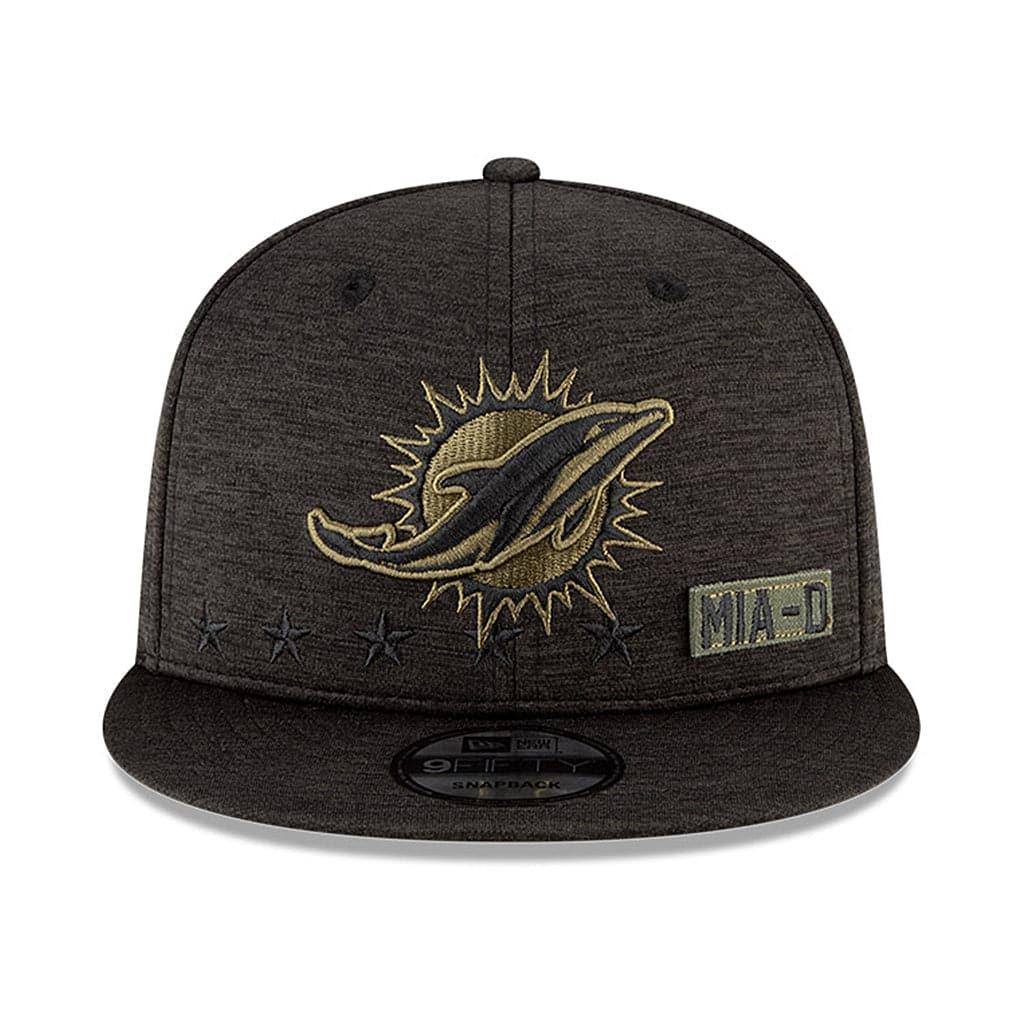 New Era Caps Miami Dolphins New Era NFL 2020 Salute To Service 9FIFTY Snapback Hat - Black