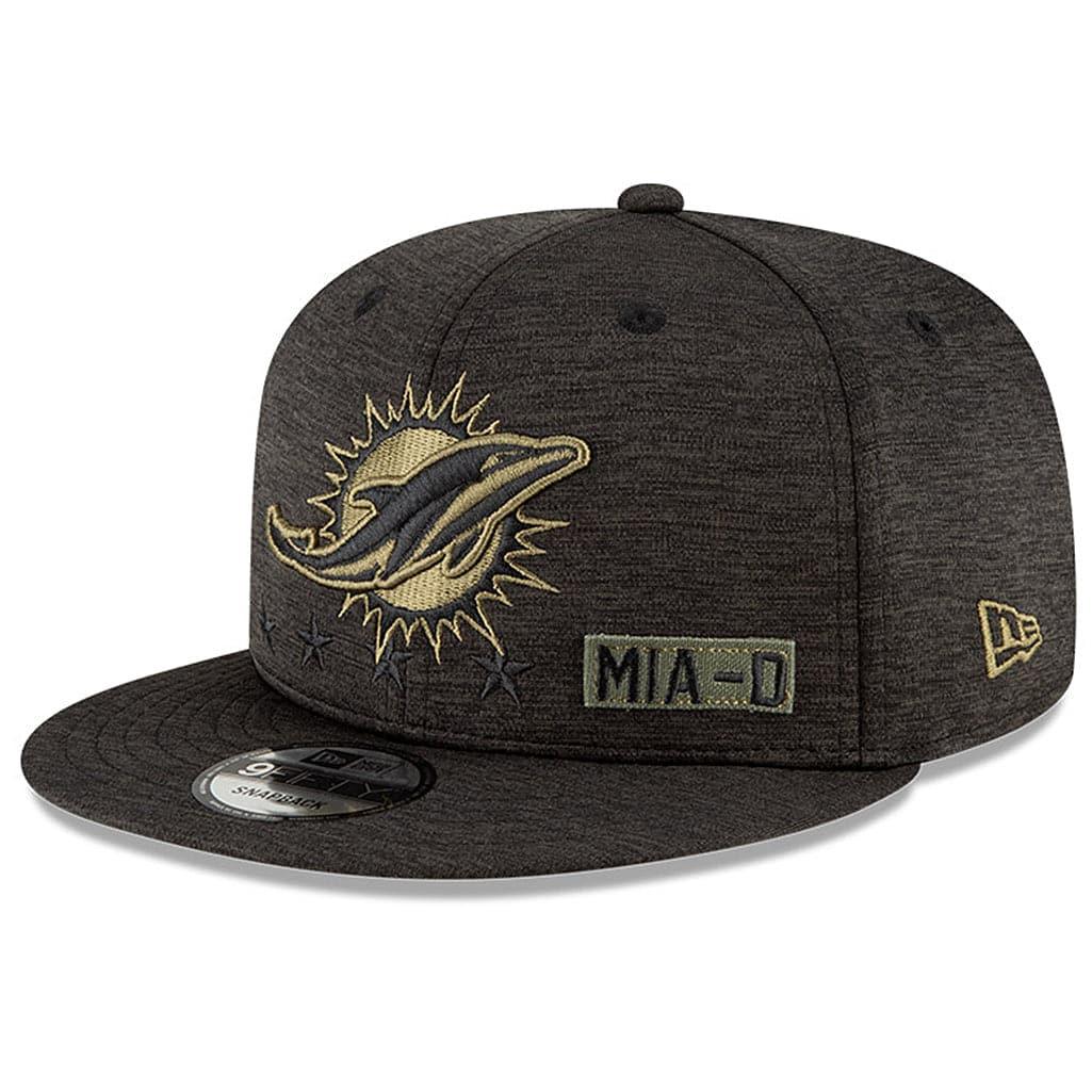 New Era Caps Miami Dolphins New Era NFL 2020 Salute To Service 9FIFTY Snapback Hat - Black