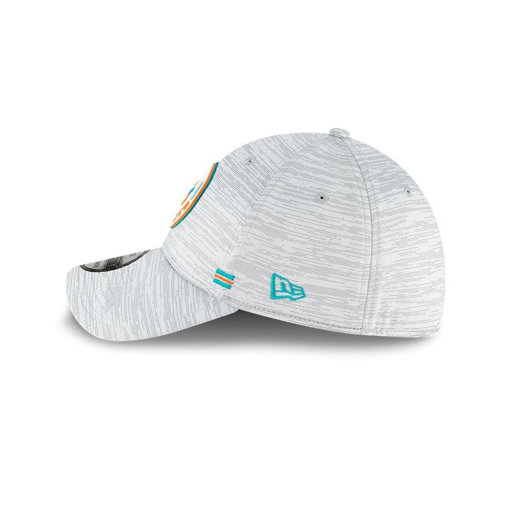New Era Caps Miami Dolphins New Era NFL 2020 Sideline 39THIRTY Flex Fit Curve Hat - Grey