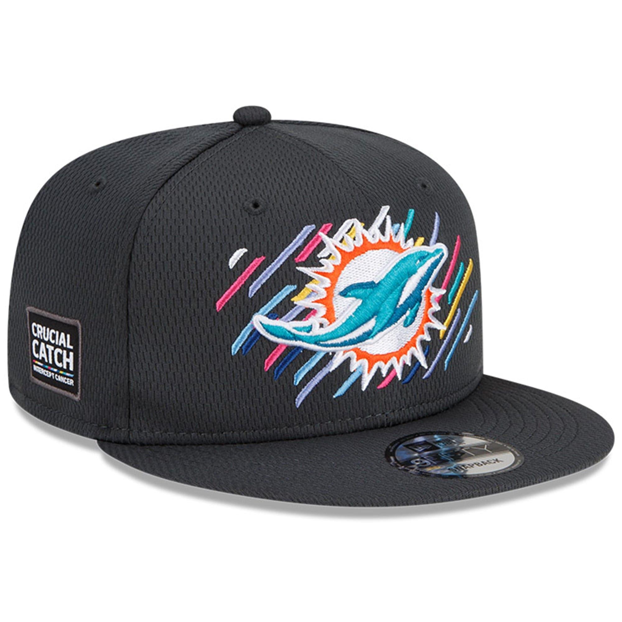 New Era Caps Miami Dolphins New Era NFL 2021 Crucial Catch 9FIFTY Snapback Hat - Steel